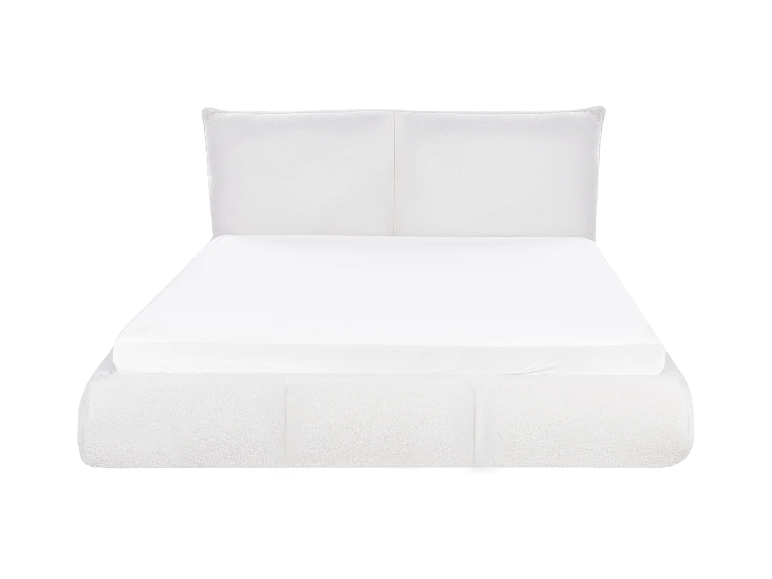 Lit avec sommier Bouclé VINAY 160 x 200 cm Blanc