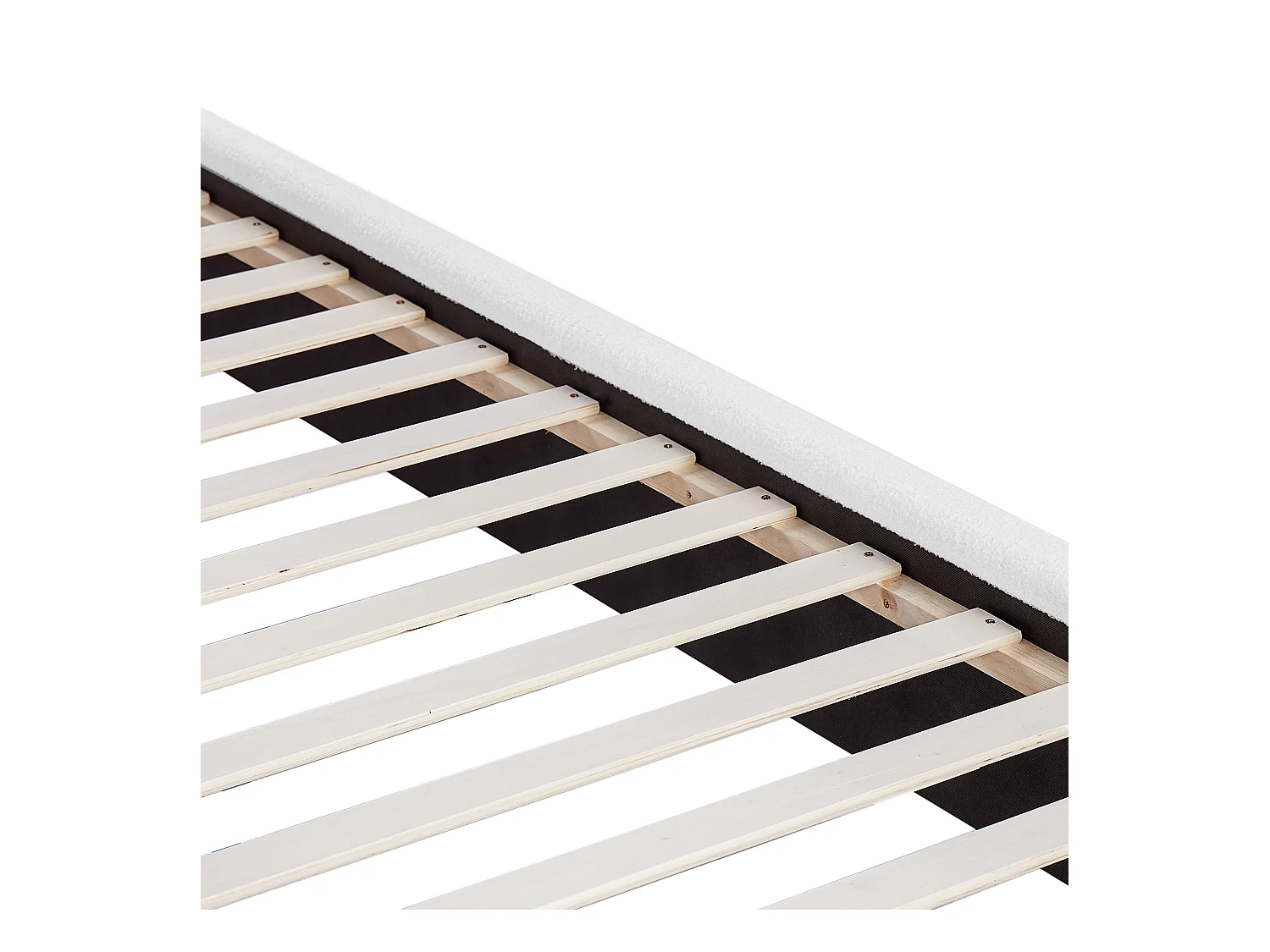 Lit avec sommier Bouclé VINAY 160 x 200 cm Blanc