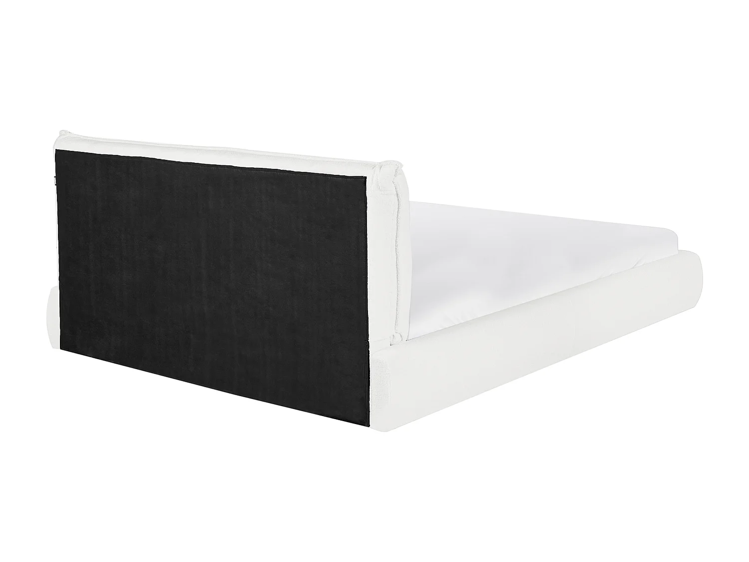 Bett mit Lattenrost Bouclé VINAY 160 x 200 cm Weiss