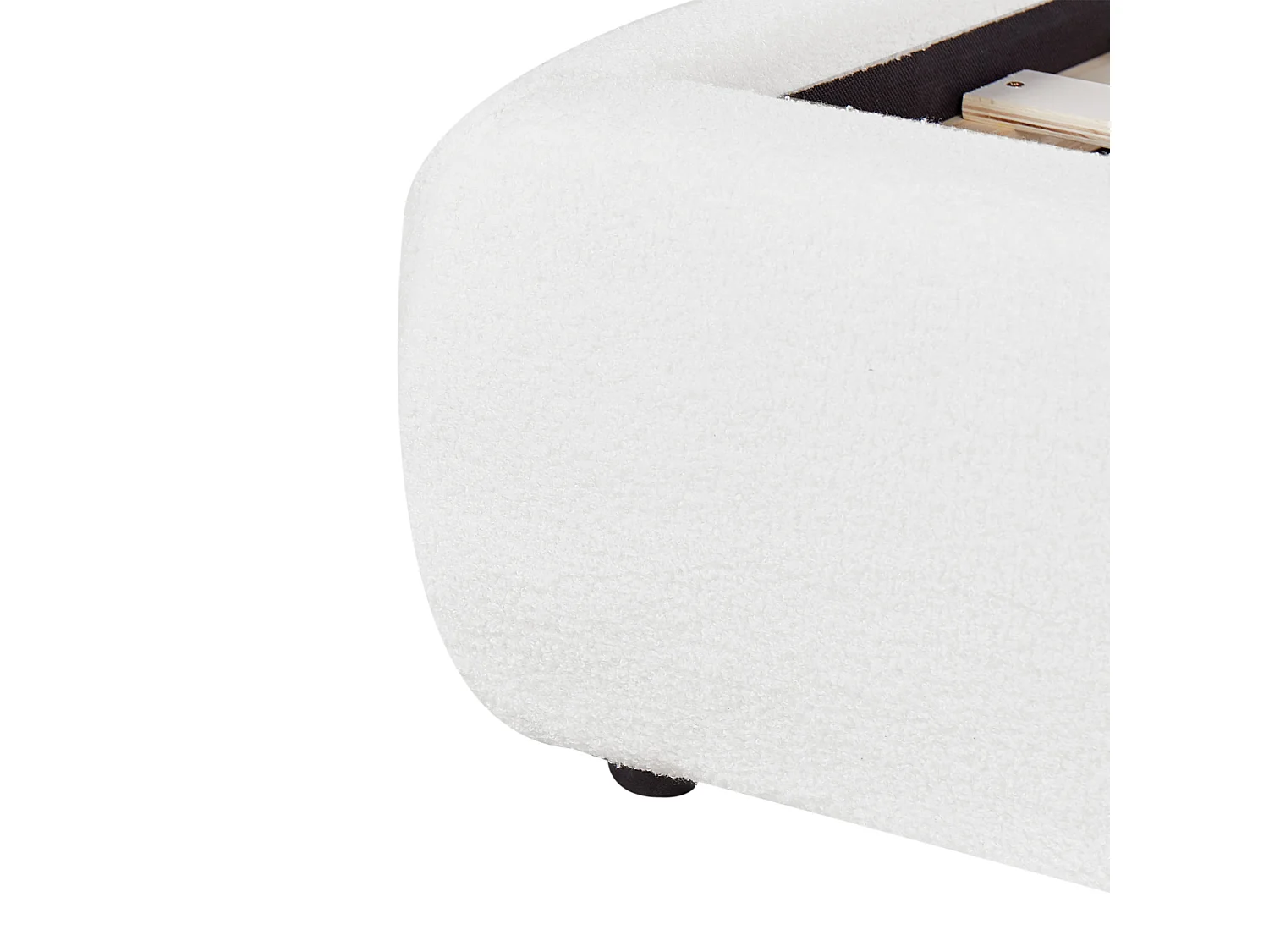 Letto Bouclé VINAY 160 x 200 cm Bianco