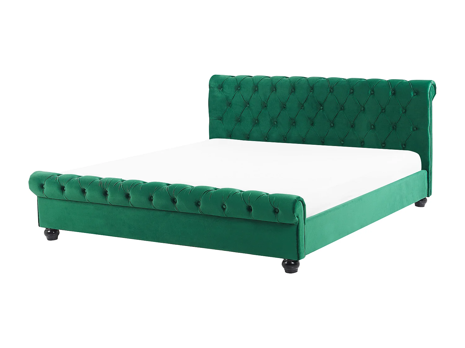 Letto ad acqua Velluto AVALLON 160 x 200 cm Verde smeraldo