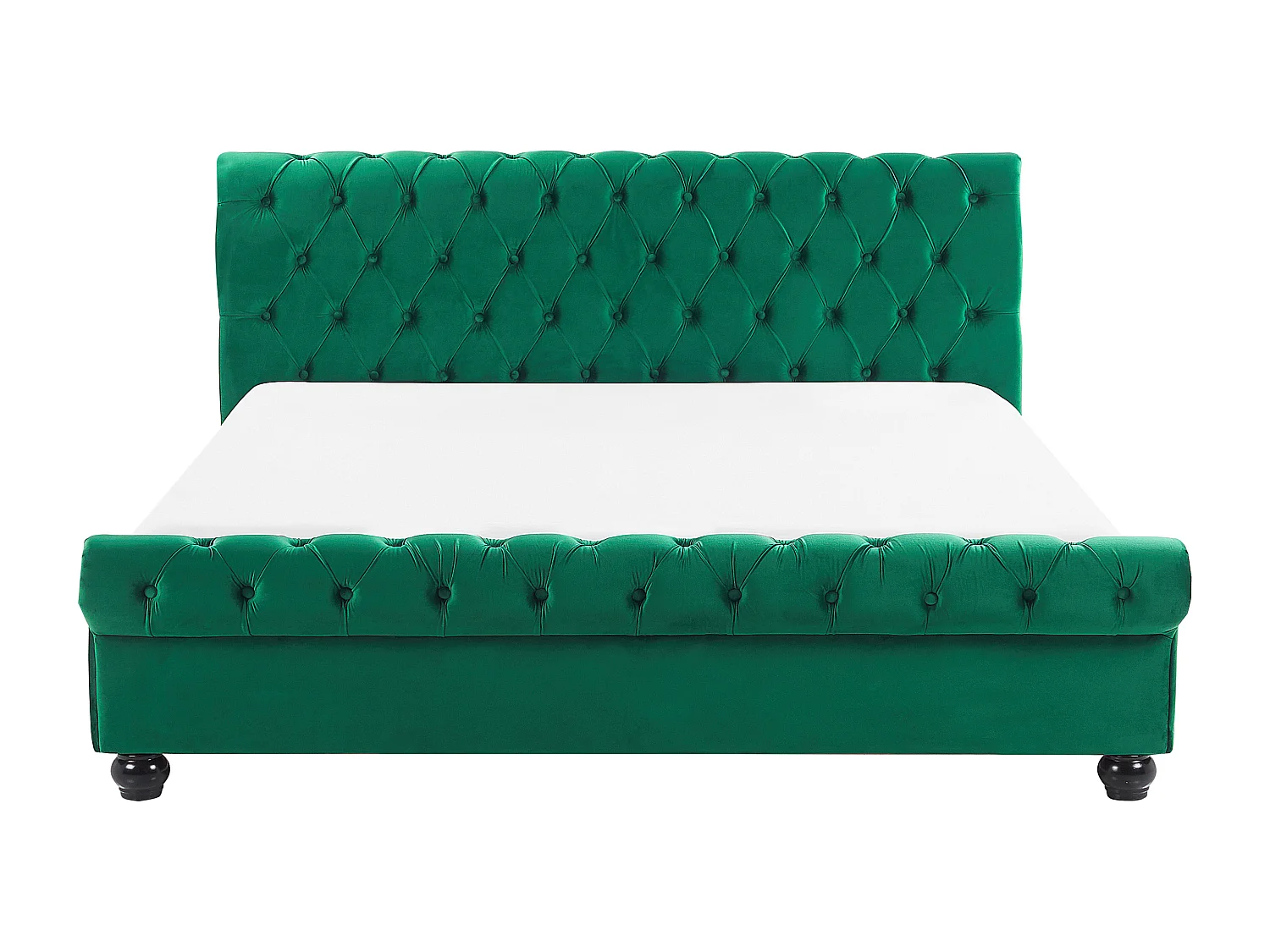 Letto ad acqua Velluto AVALLON 160 x 200 cm Verde smeraldo
