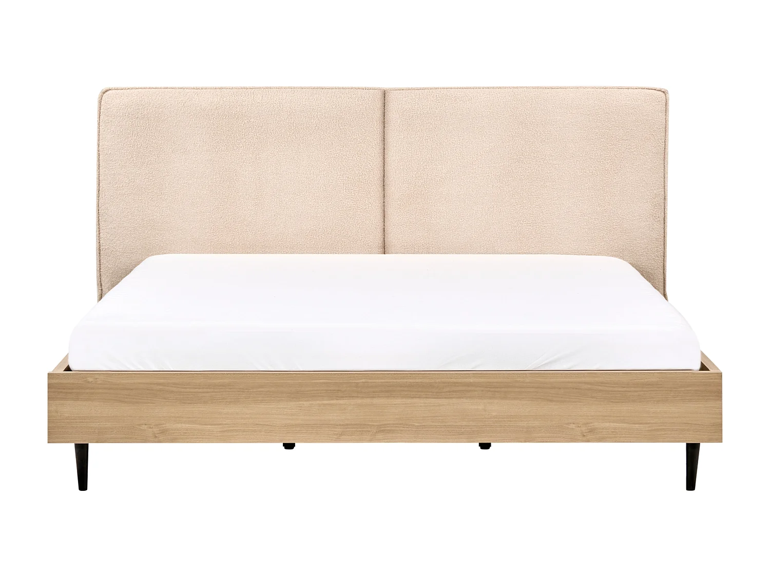 Lit avec sommier Bouclé IZERNORE 180 x 200 cm Beige