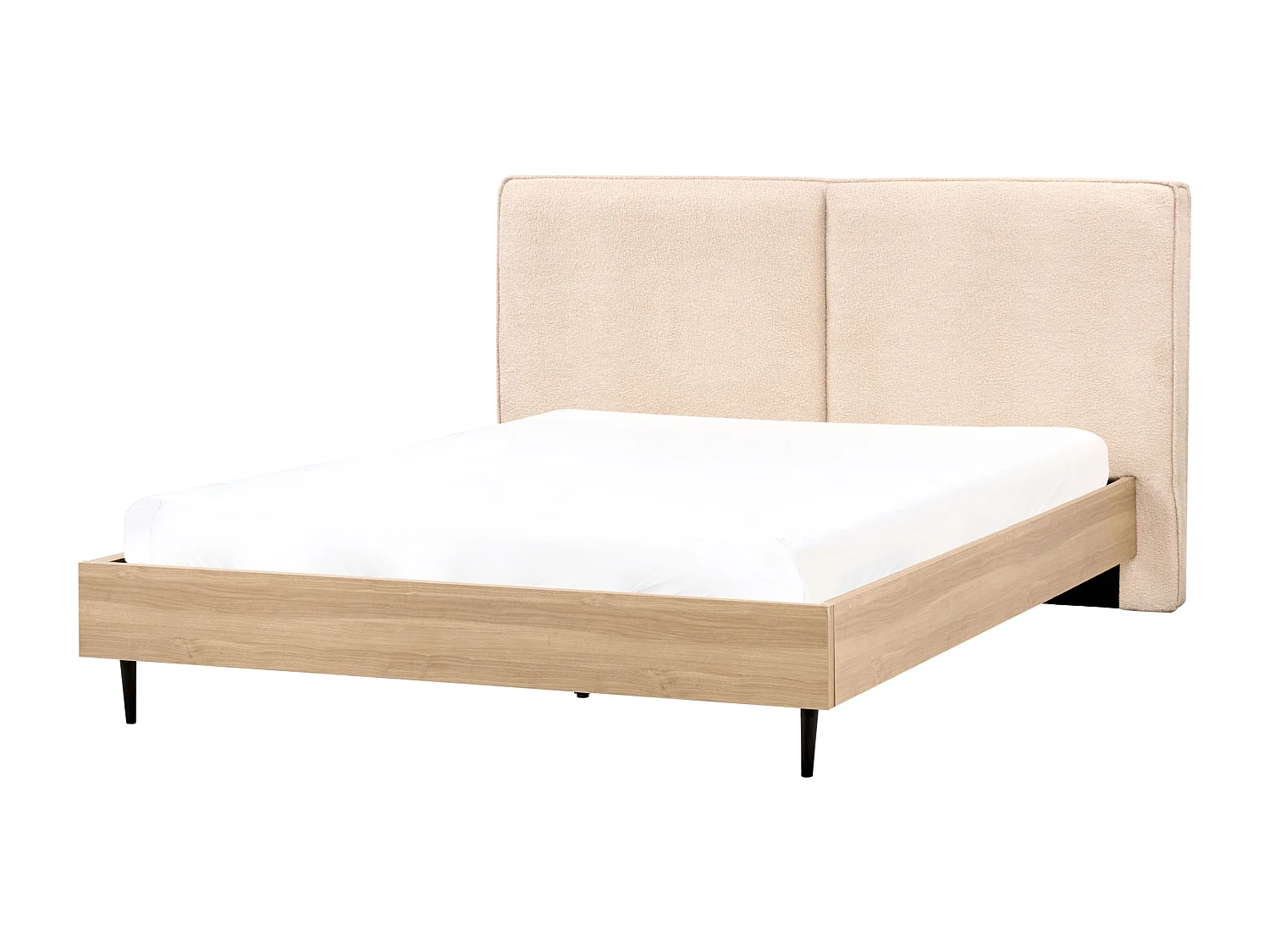 Bed Bouclé IZERNORE 180 x 200 cm Beige