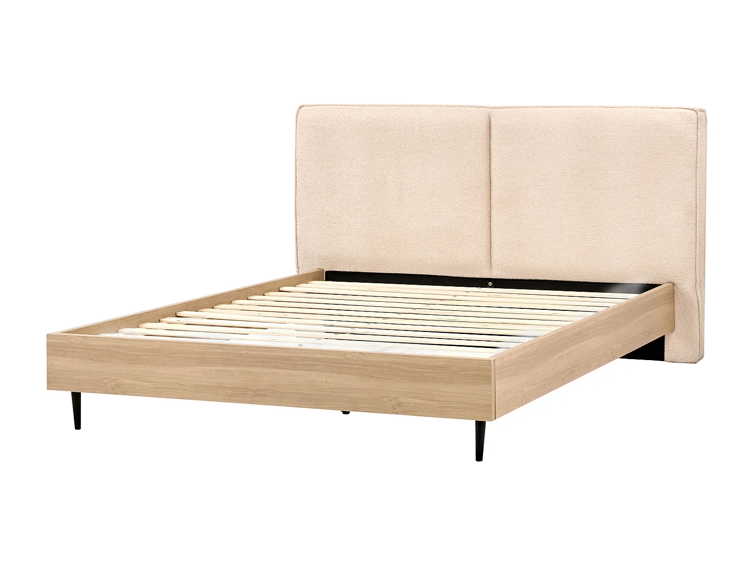 Bed Bouclé IZERNORE 180 x 200 cm Beige