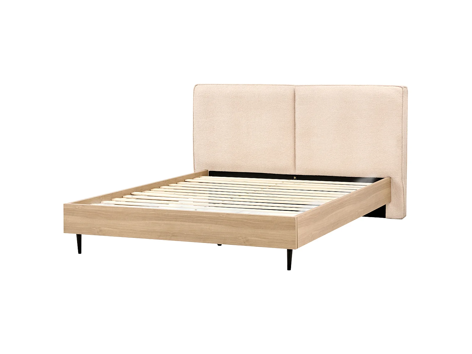 Säng med lamellram Bouclé IZERNORE 180 x 200 cm Beige