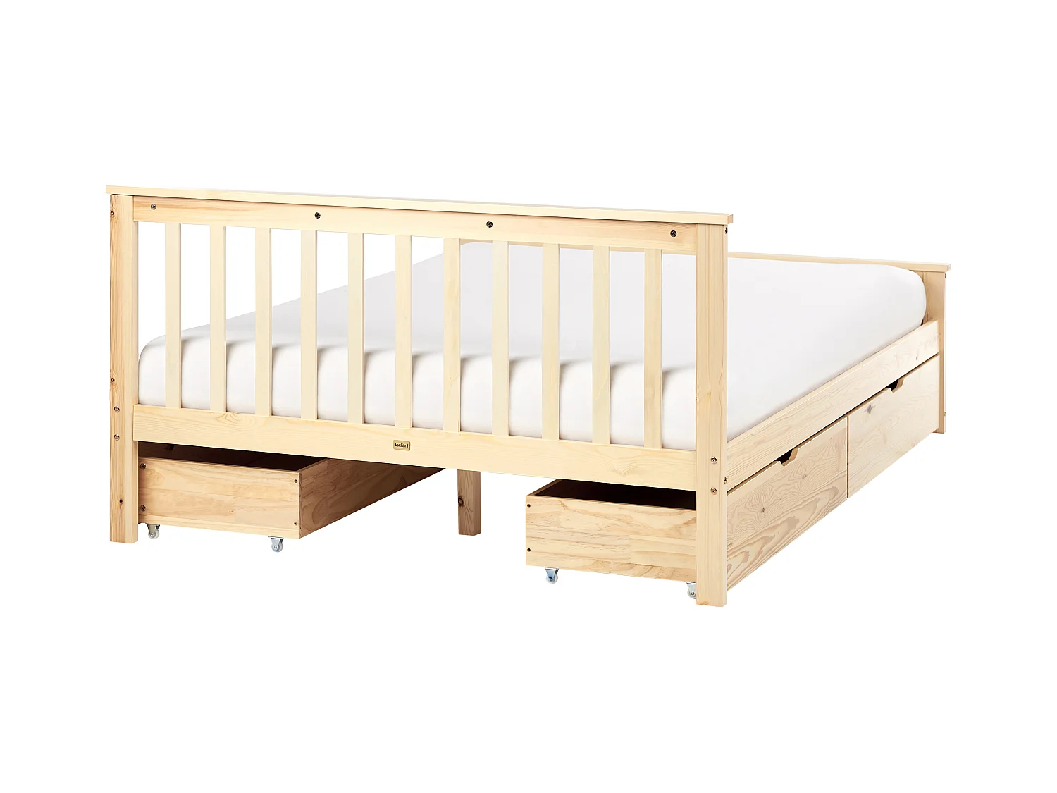 Bett mit Schubladen Kiefernholz OLENDON 140 x 200 cm Hellbraun