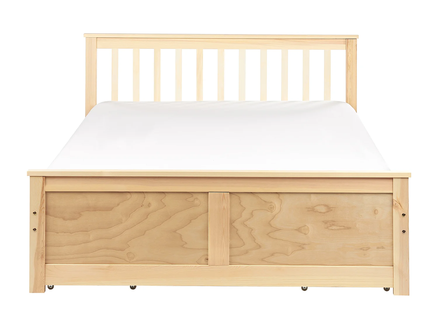 Lit avec tiroirs de rangement Bois de pin OLENDON 140 x 200 cm Marron clair