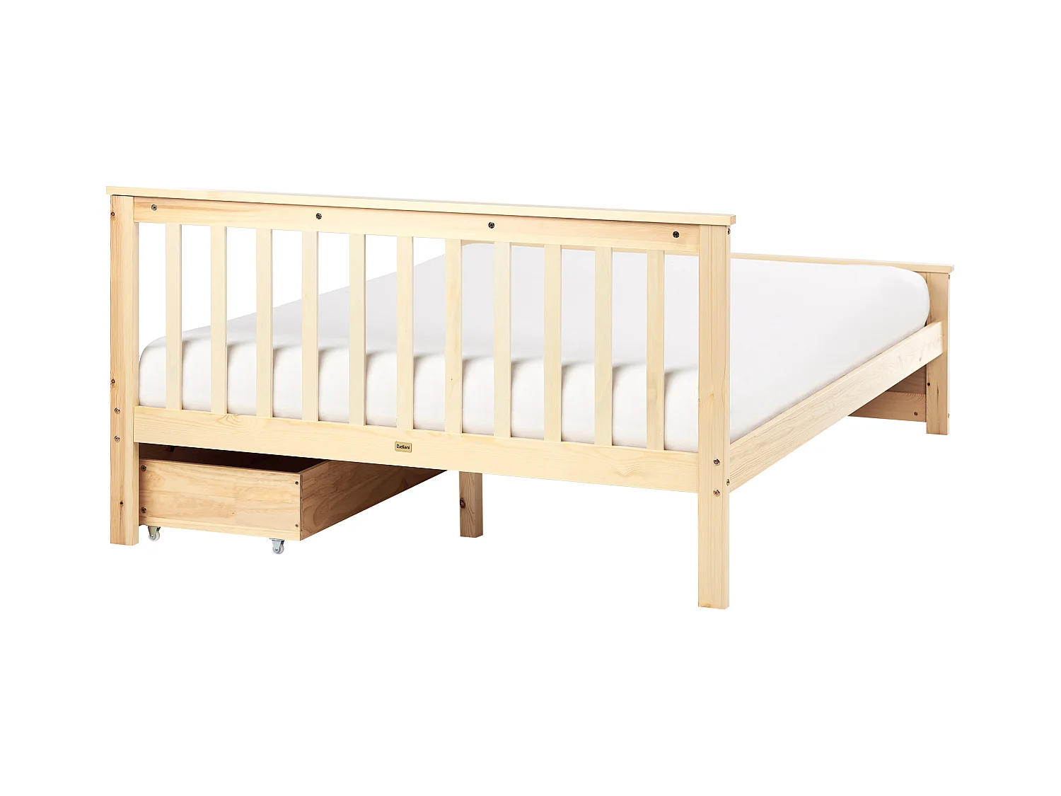 Lit avec tiroirs de rangement Bois de pin OLENDON 140 x 200 cm Marron clair