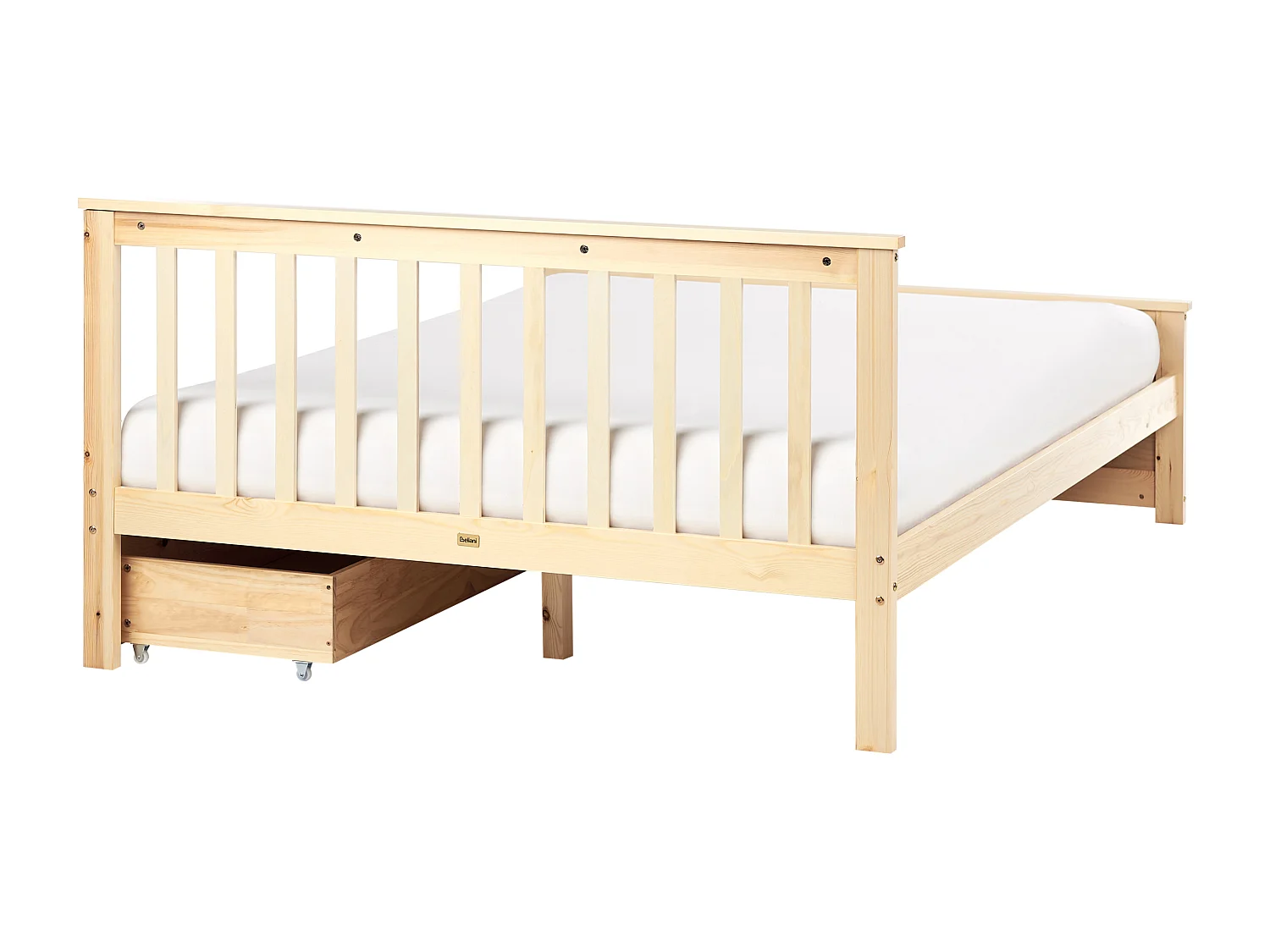 Lit avec tiroirs de rangement Bois de pin OLENDON 140 x 200 cm Marron clair