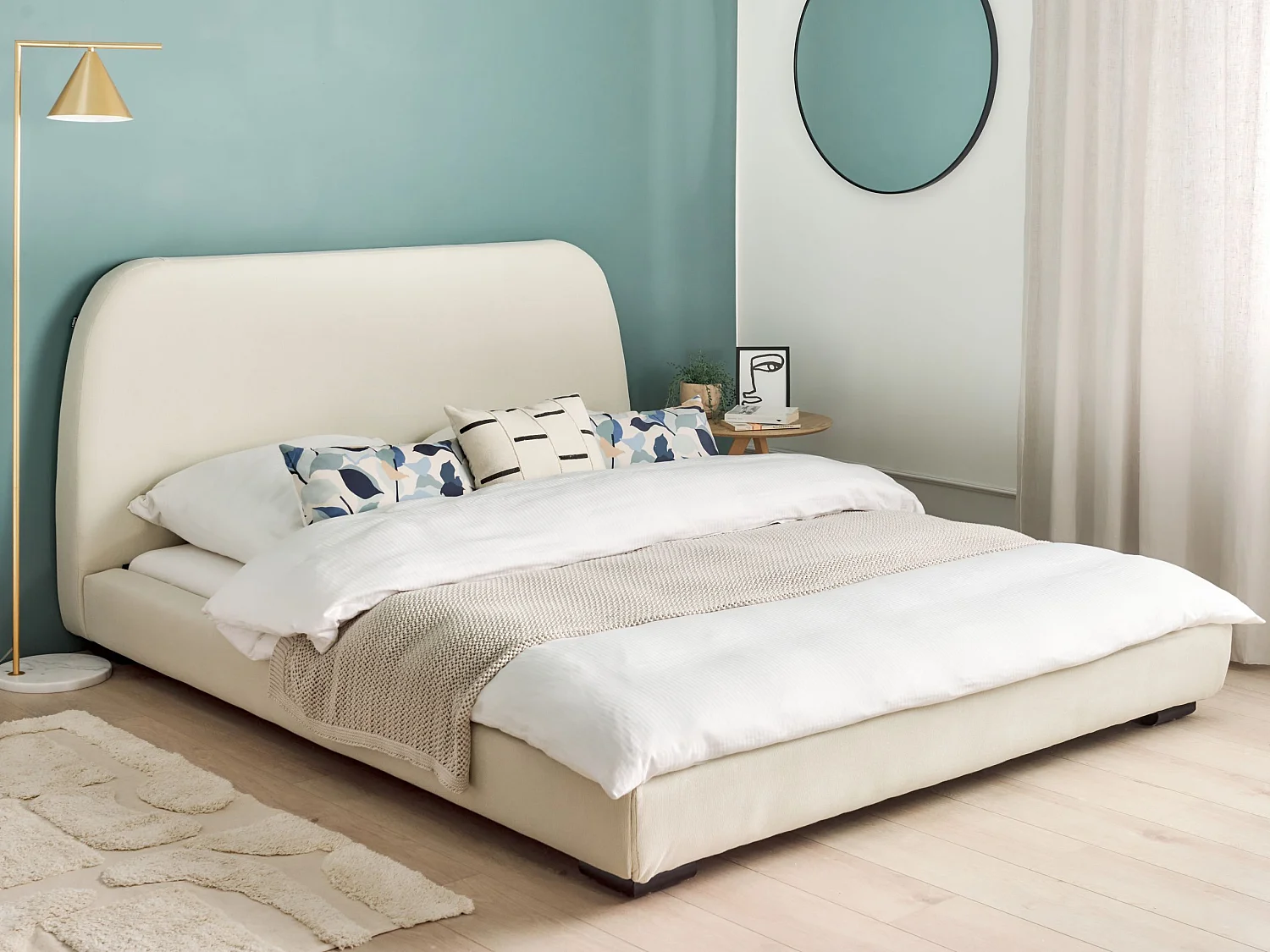 Wasserbett Stoff ROISEL 160 x 200 cm Hellbeige