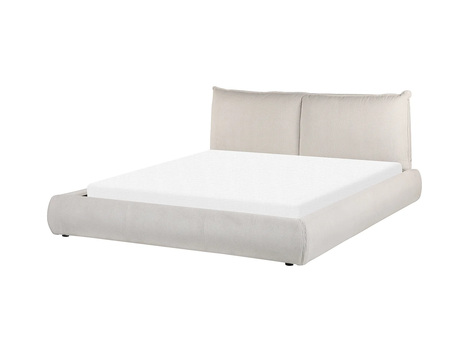 Lit à eau Velours côtelé VINAY 160 x 200 cm Beige clair
