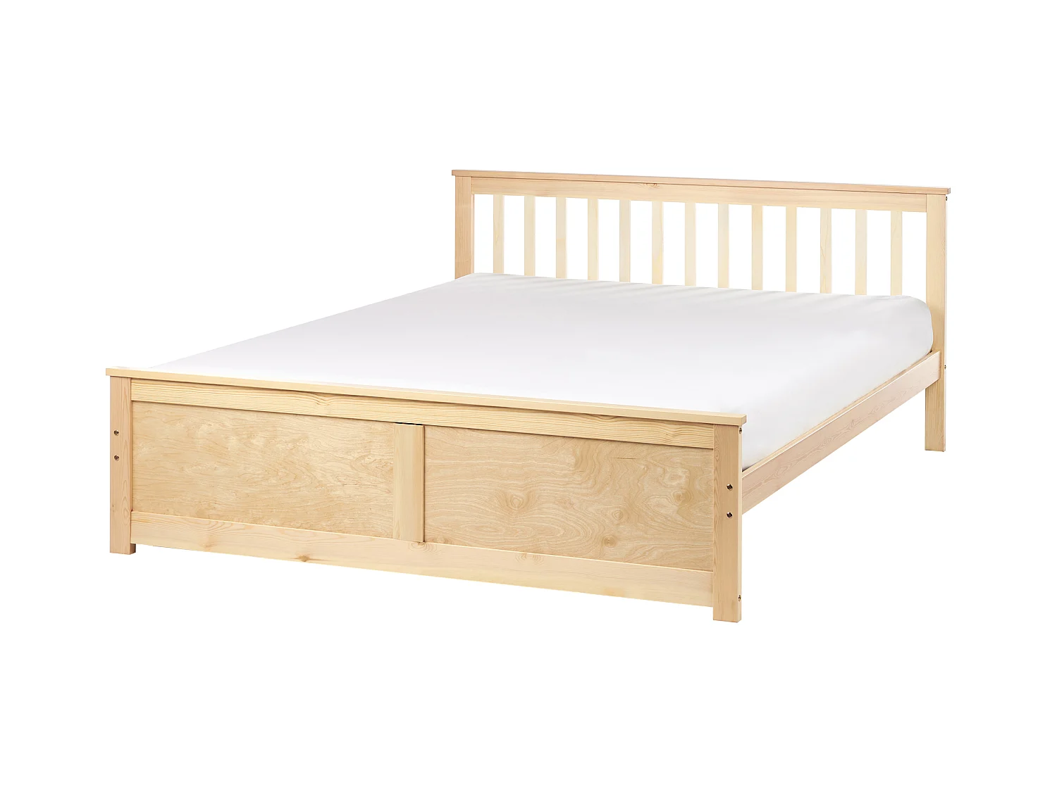 Lit avec sommier Bois de pin OLENDON 160 x 200 cm Marron clair