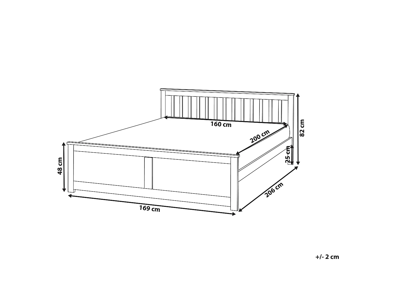 Bed Pine Wood OLENDON 160 x 200 cm (EU King Size) Light Brown