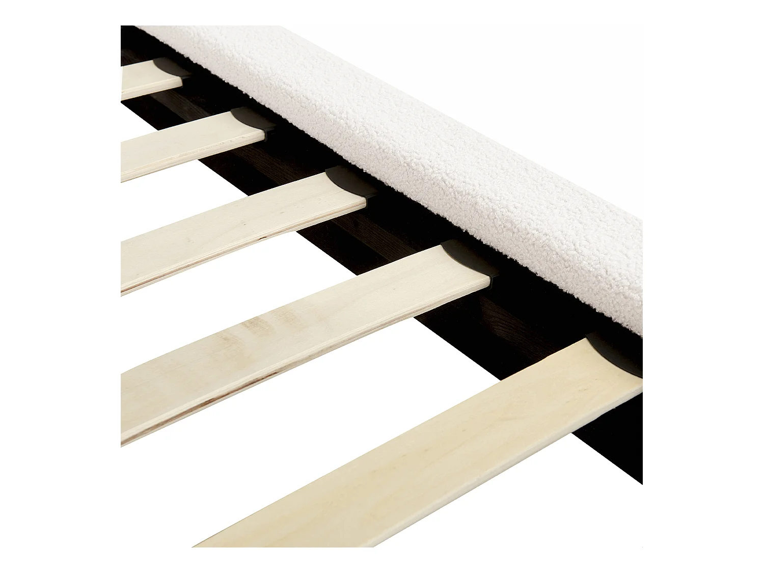 Lit avec sommier Bouclé MELLE 160 x 200 cm Blanc cassé