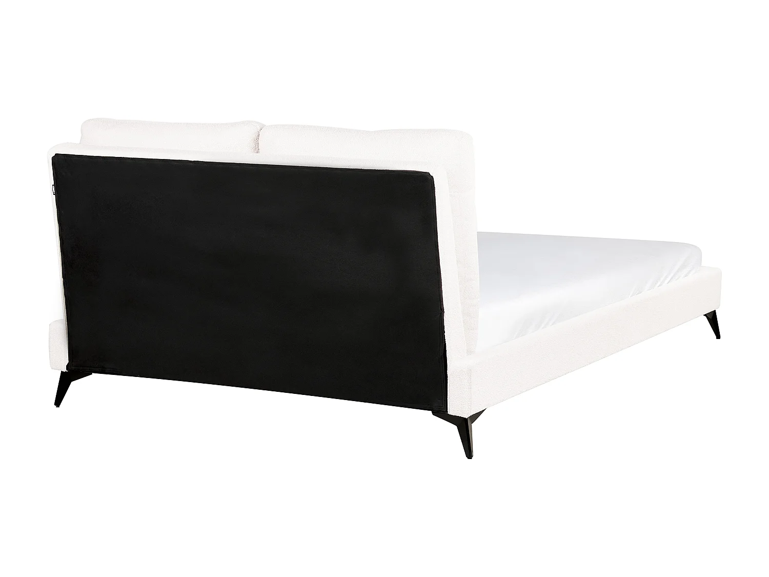 Lit avec sommier Bouclé MELLE 160 x 200 cm Blanc cassé