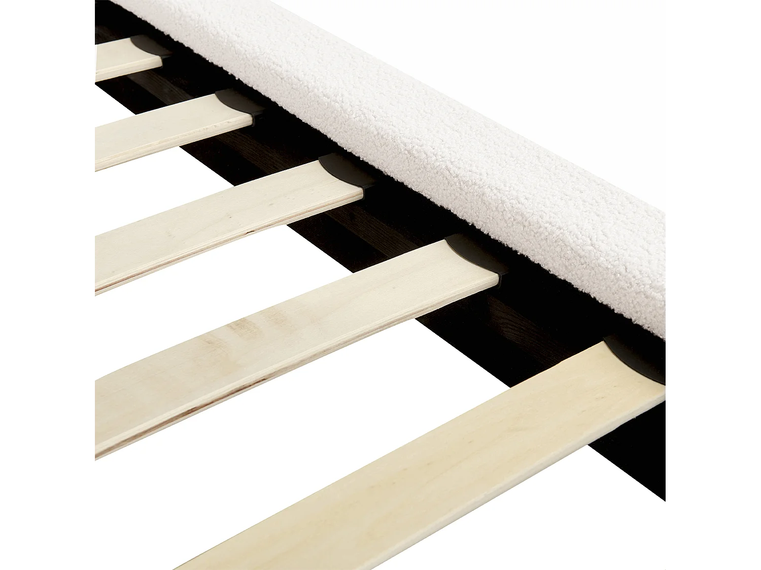 Lit avec sommier Bouclé MELLE 160 x 200 cm Blanc cassé