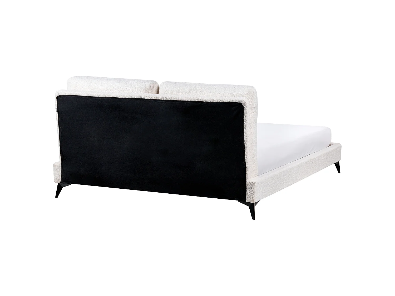 Letto Bouclé MELLE 160 x 200 cm Bianco sporco
