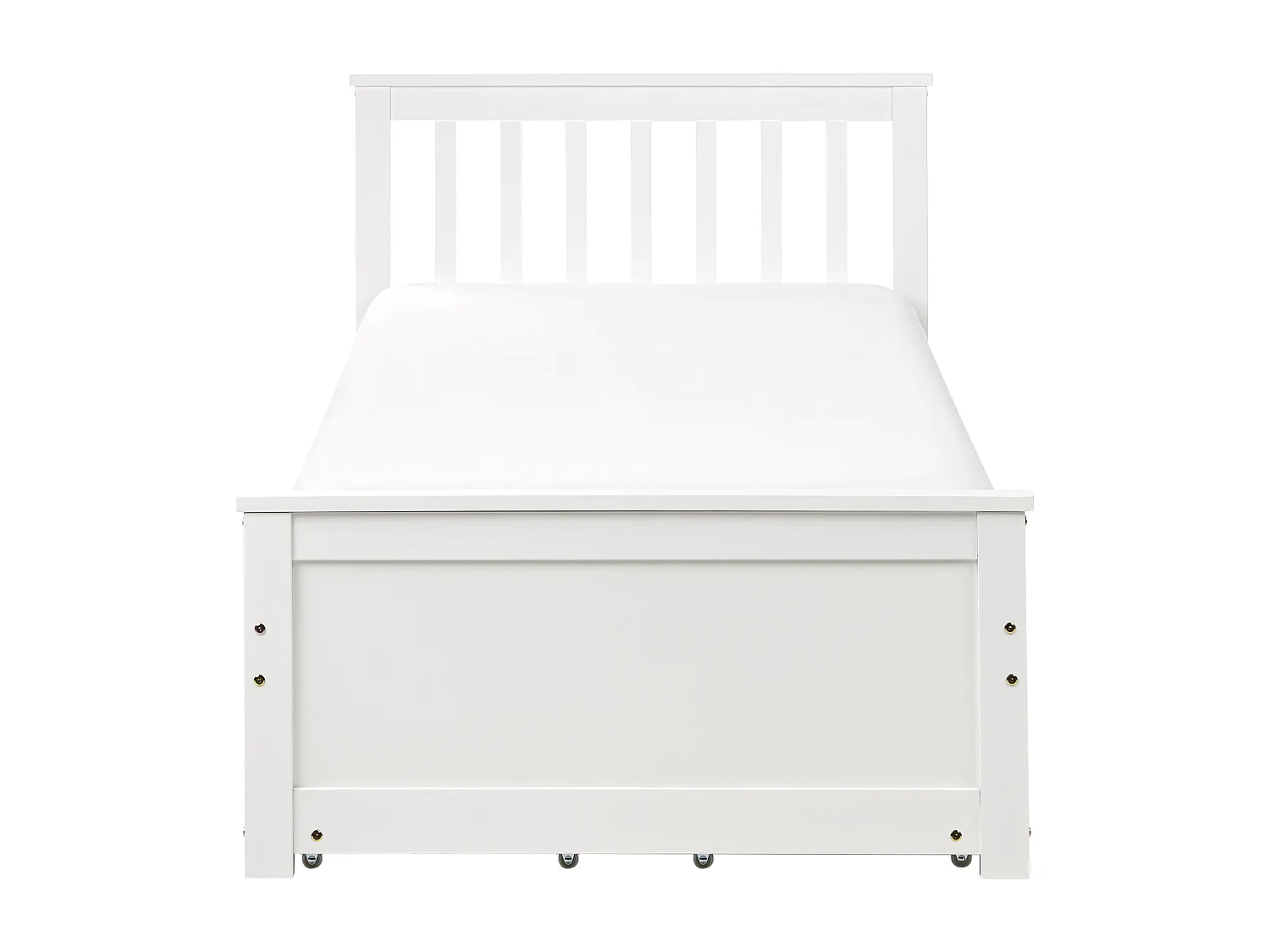 Letto con cassetti contenitori Legno di pino OLENDON 90 x 200 cm Bianco