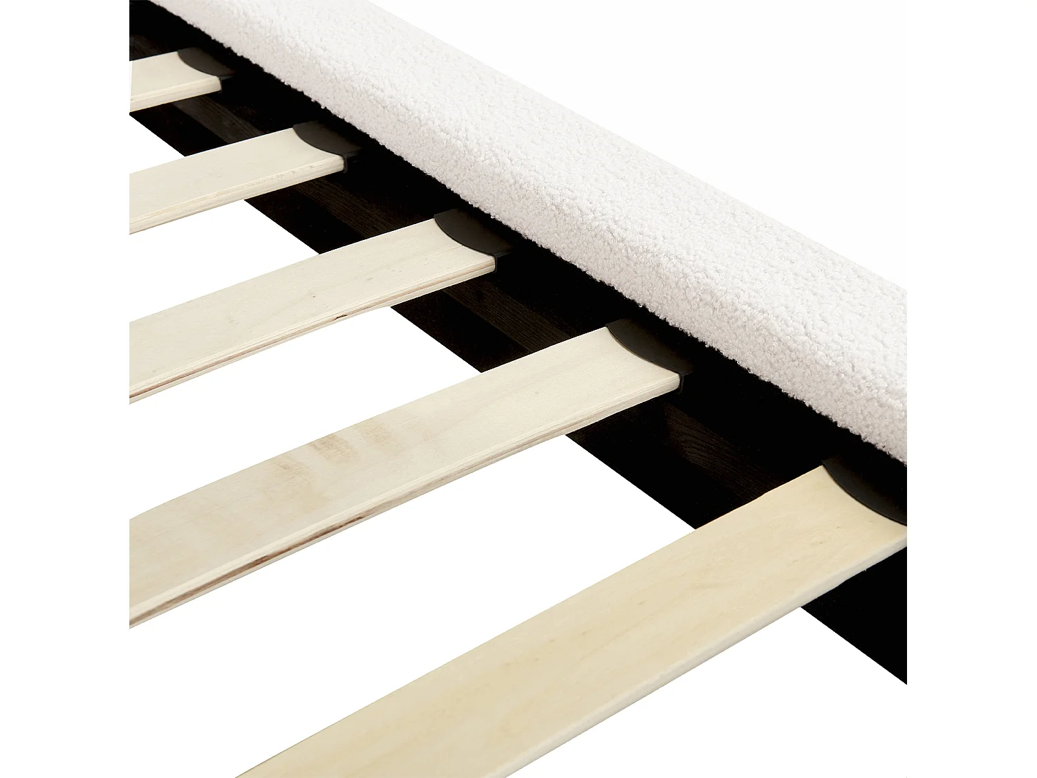 Lit avec sommier Bouclé MELLE 140 x 200 cm Blanc cassé