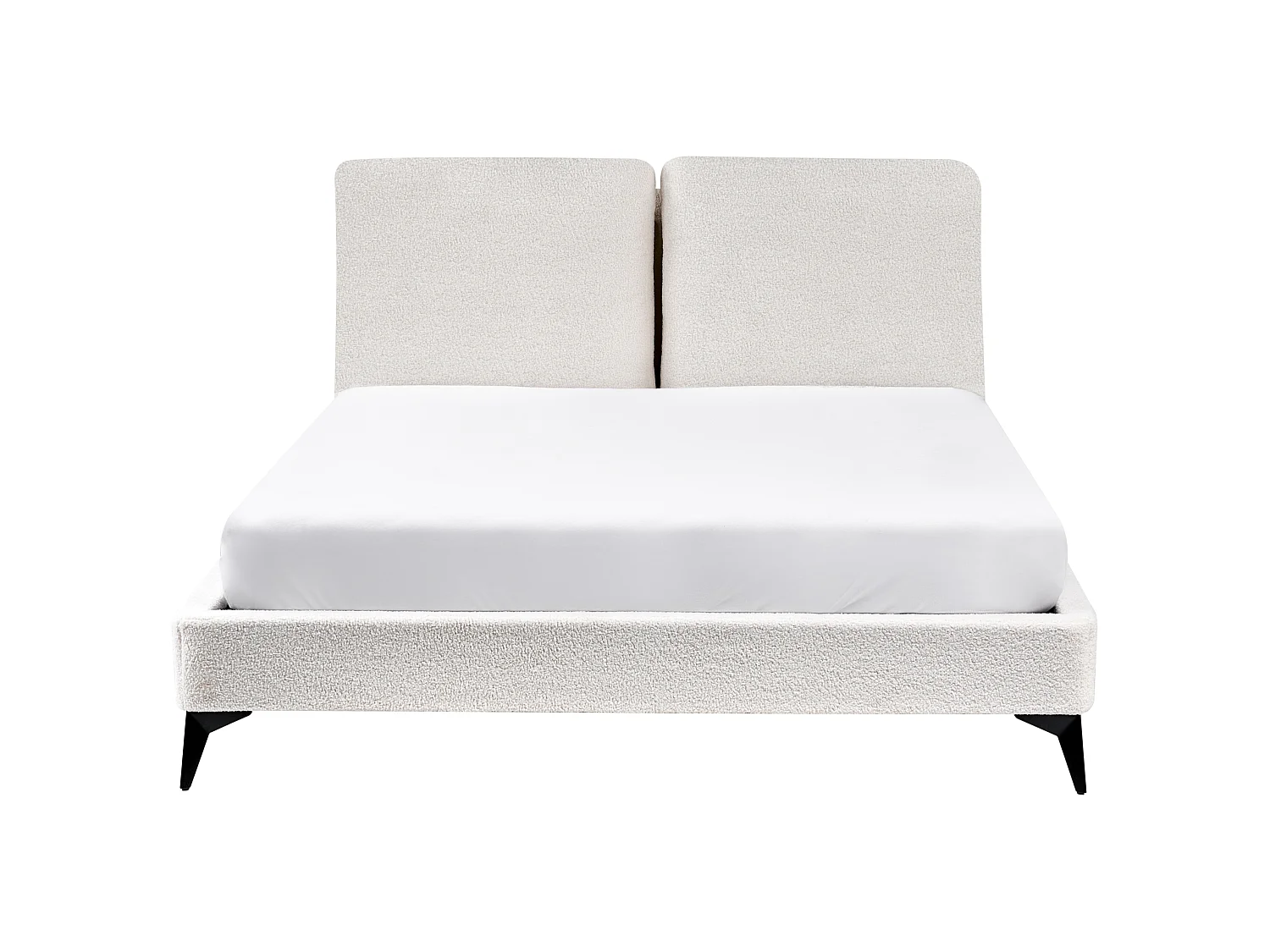 Bett mit Lattenrost Bouclé MELLE 140 x 200 cm Cremeweiss