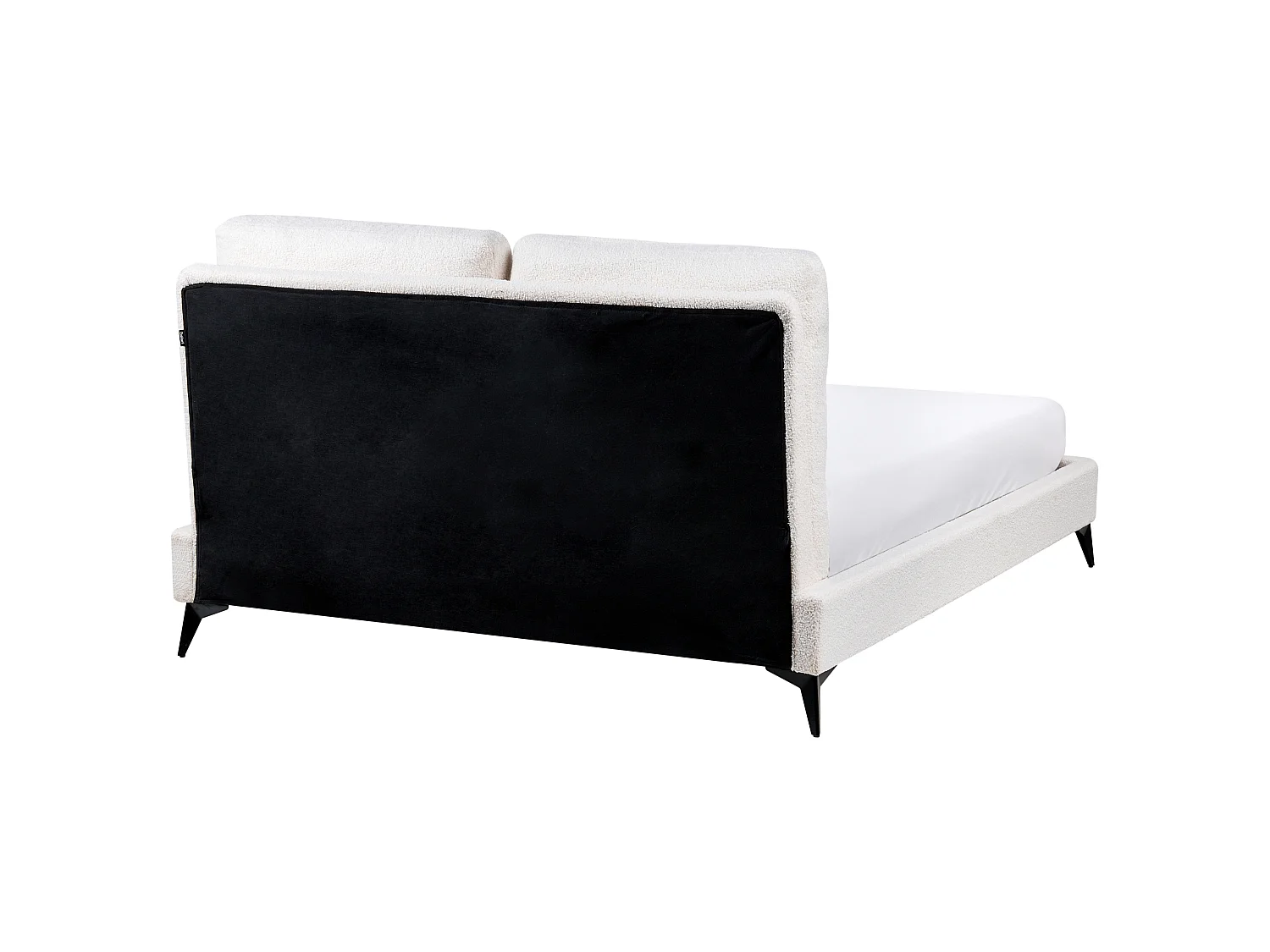 Bett mit Lattenrost Bouclé MELLE 140 x 200 cm Cremeweiss