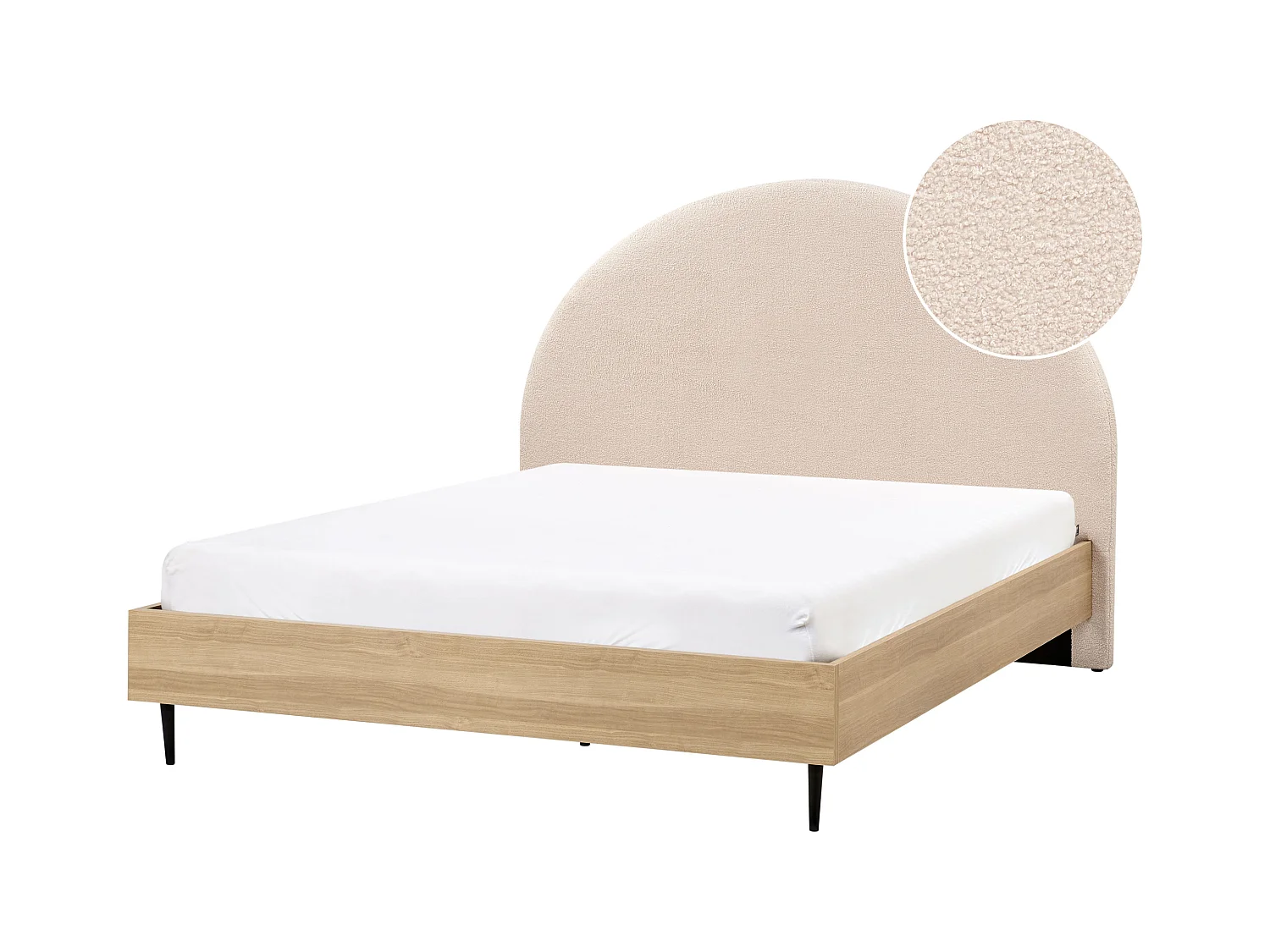 Lit avec sommier Bouclé MILLAY 140 x 200 cm Beige