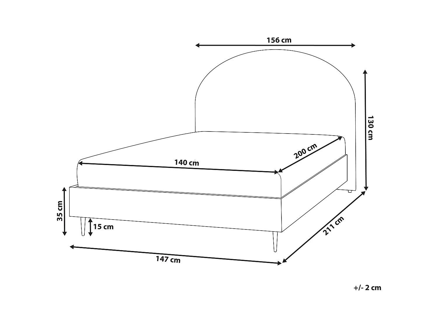 Lit avec sommier Bouclé MILLAY 140 x 200 cm Beige
