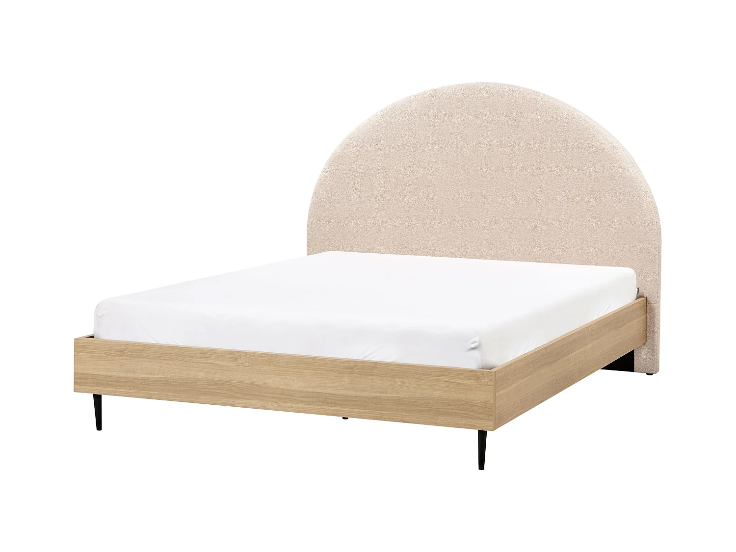 Lit avec sommier Bouclé MILLAY 140 x 200 cm Beige