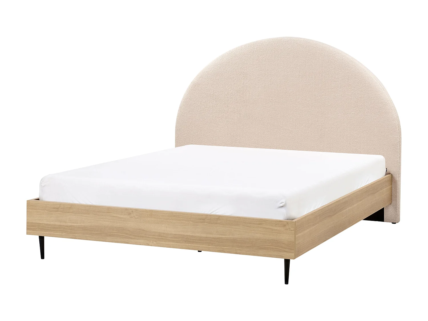 Bett mit Lattenrost Bouclé MILLAY 140 x 200 cm Beige