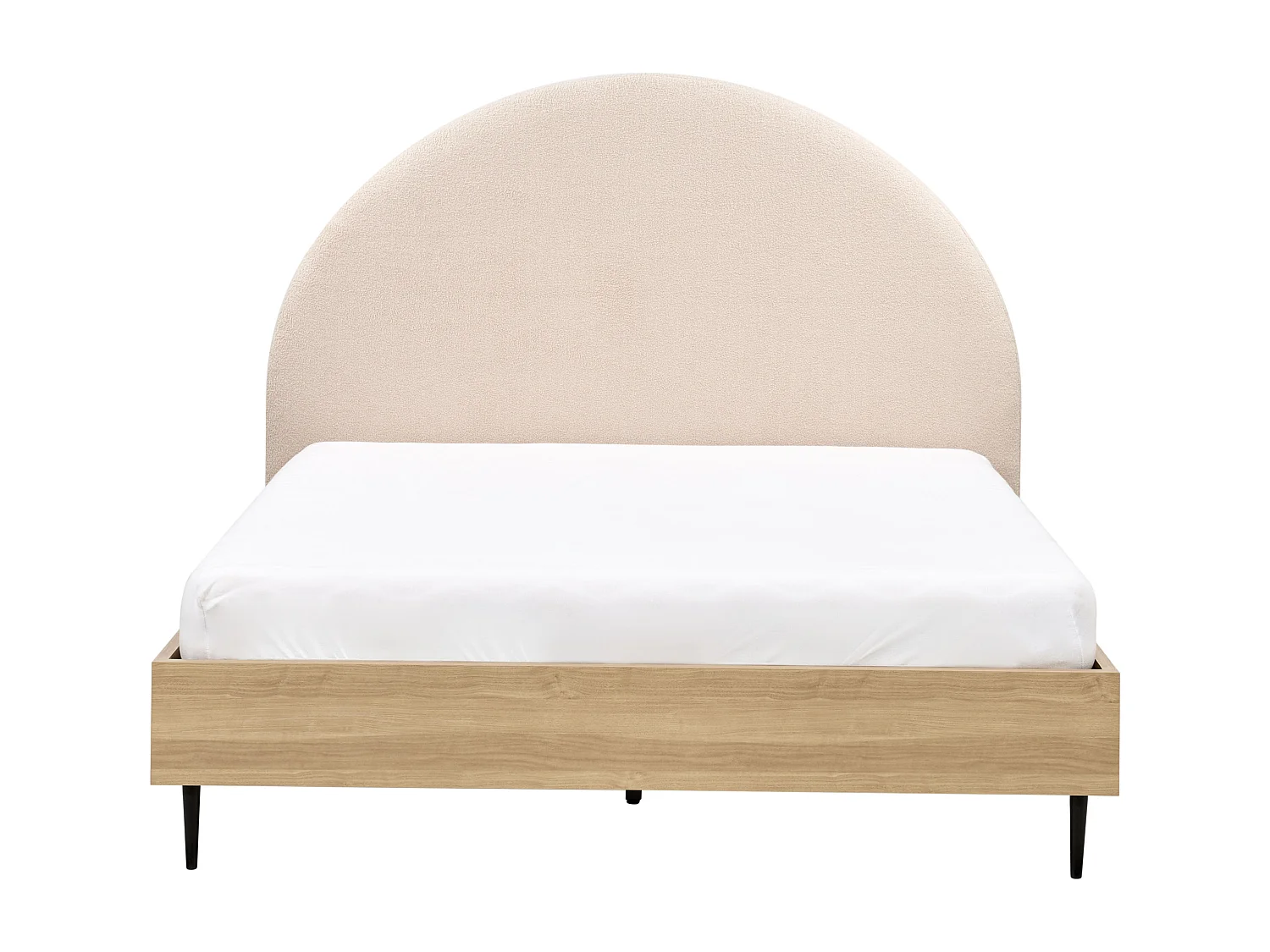 Bett mit Lattenrost Bouclé MILLAY 140 x 200 cm Beige