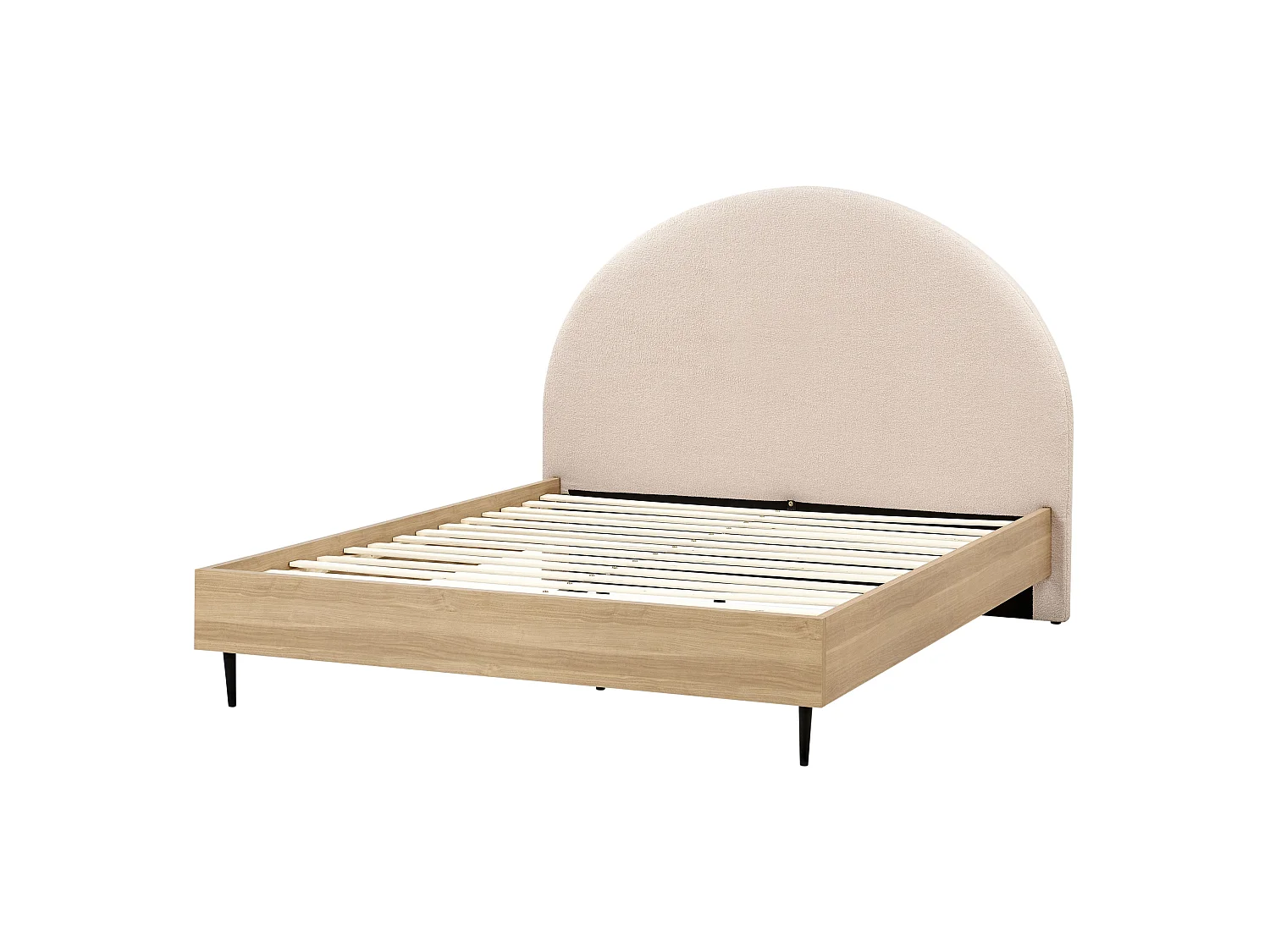 Bed Boucle MILLAY 140 x 200 cm (EU Double) Beige