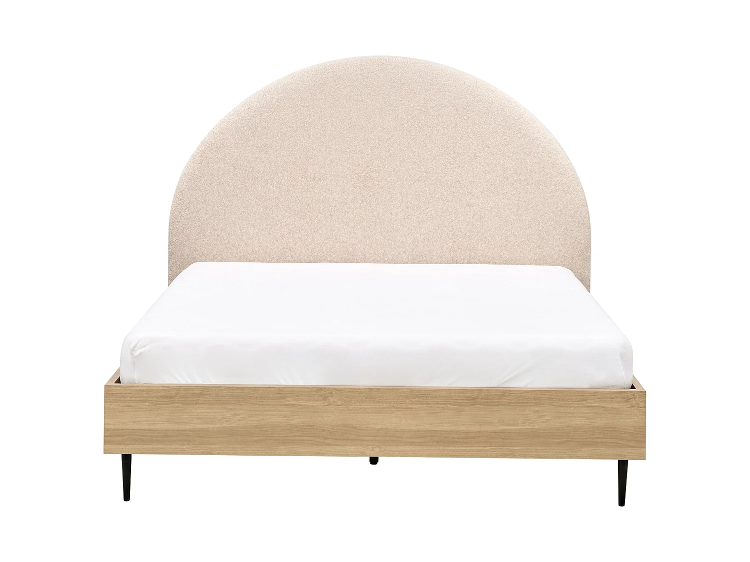 Bed Boucle MILLAY 140 x 200 cm (EU Double) Beige