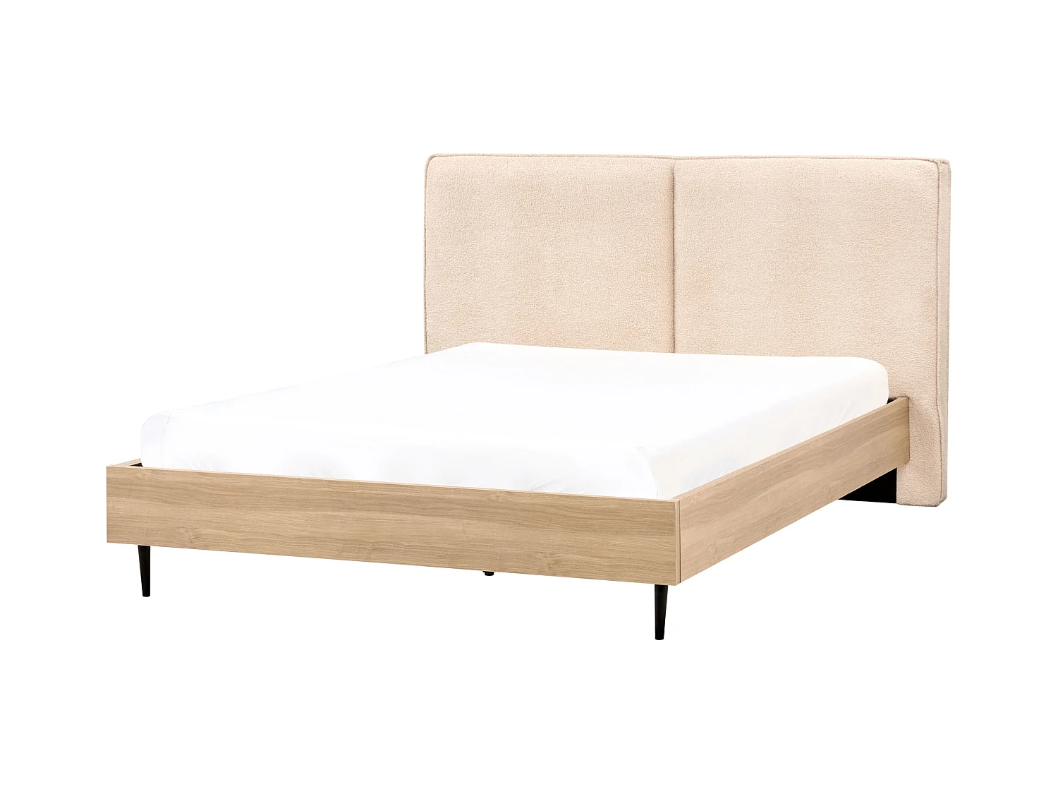 Bett mit Lattenrost Bouclé IZERNORE 160 x 200 cm Beige