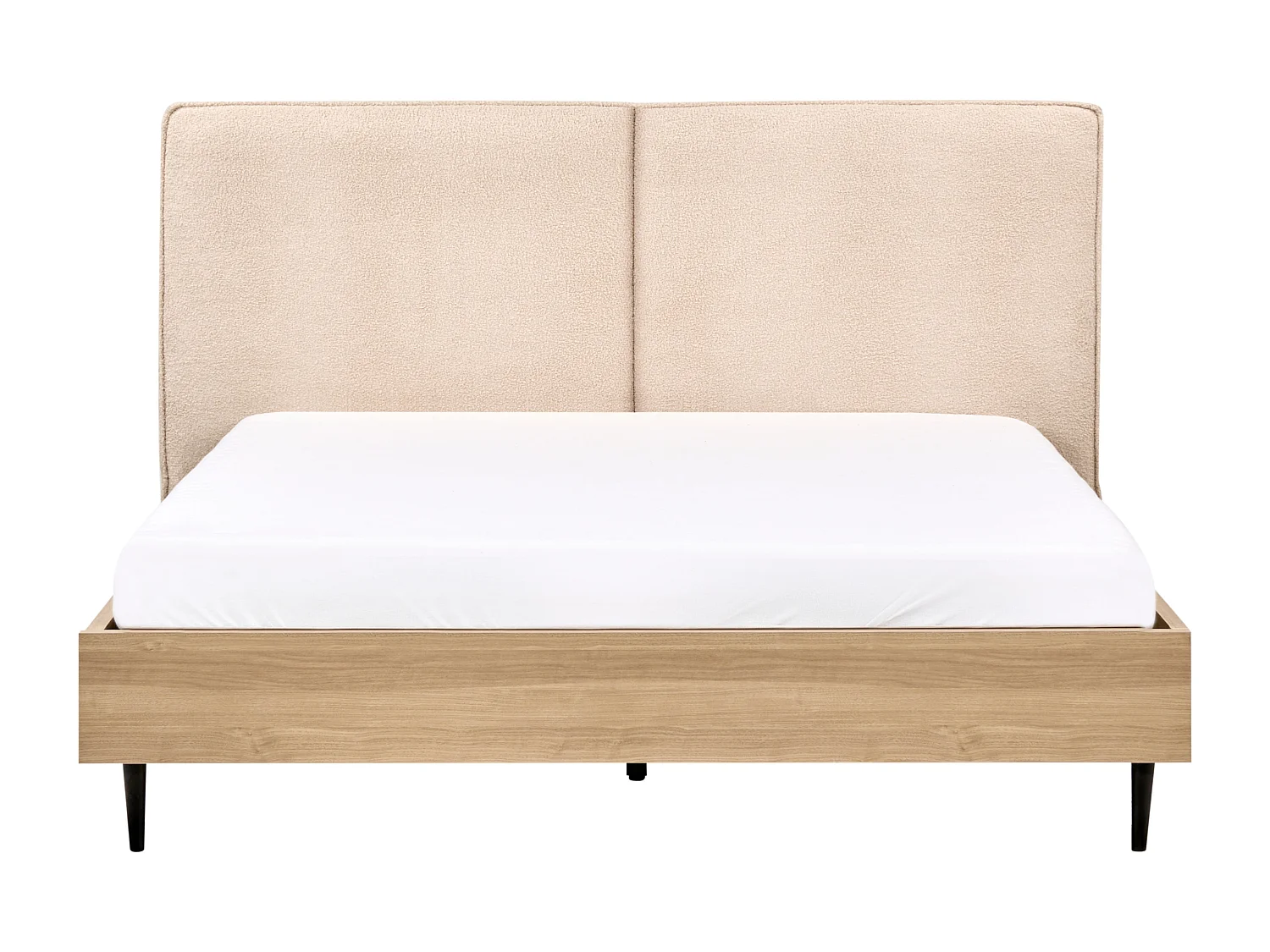 Bett mit Lattenrost Bouclé IZERNORE 160 x 200 cm Beige