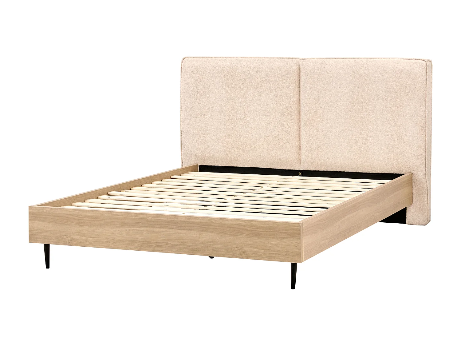 Lit avec sommier Bouclé IZERNORE 160 x 200 cm Beige