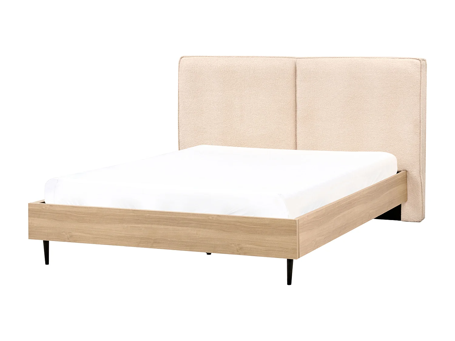 Bett mit Lattenrost Bouclé IZERNORE 160 x 200 cm Beige
