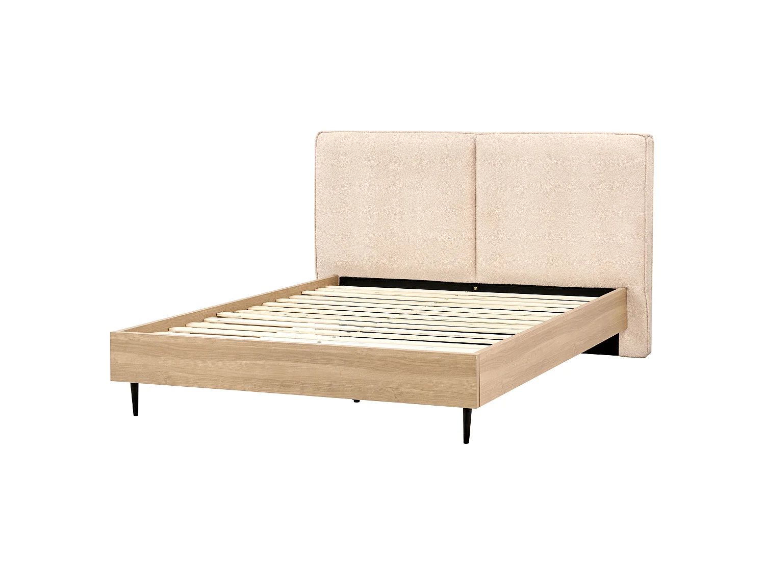 Säng med lamellram Bouclé IZERNORE 160 x 200 cm Beige