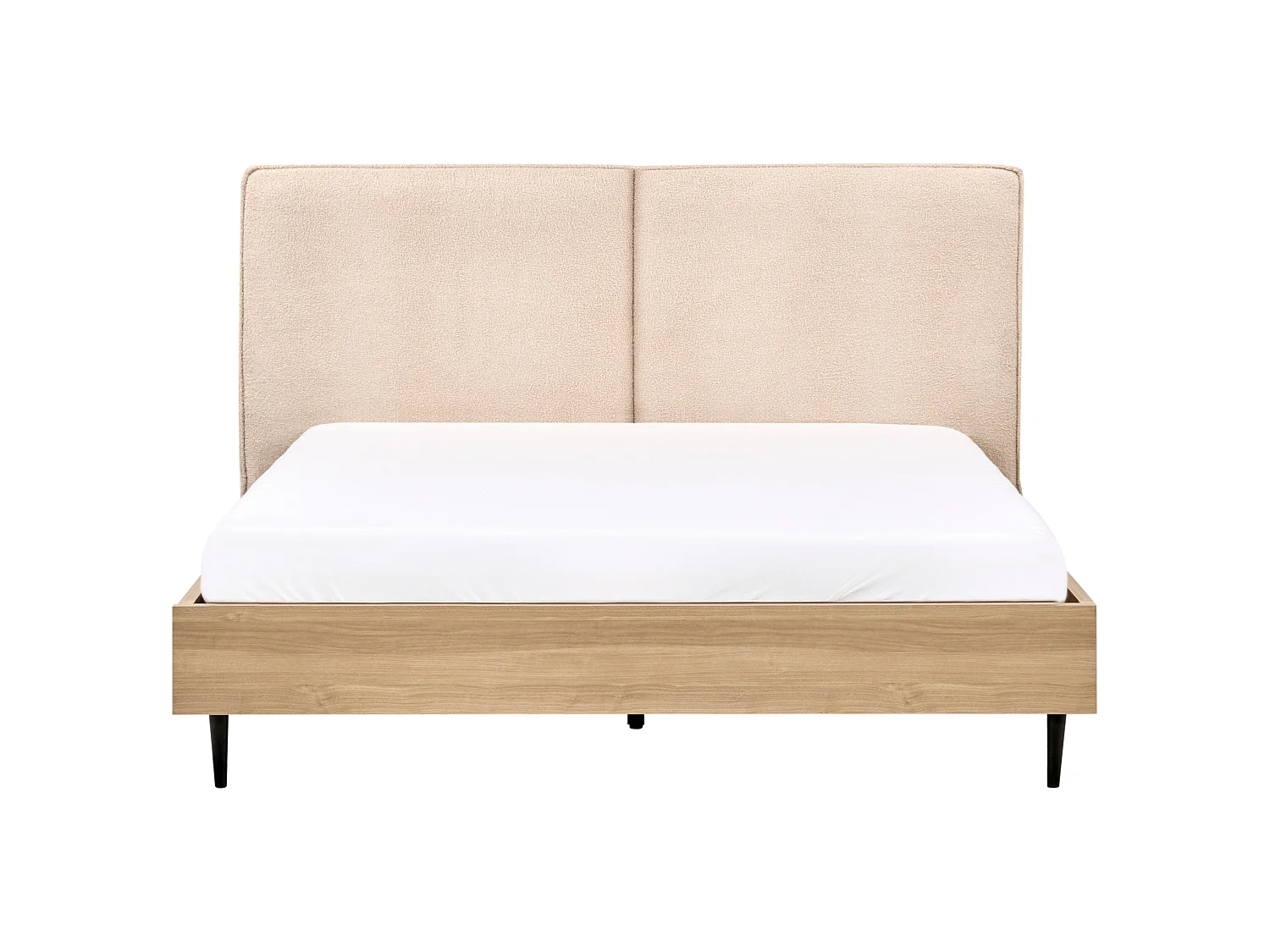 Säng med lamellram Bouclé IZERNORE 160 x 200 cm Beige