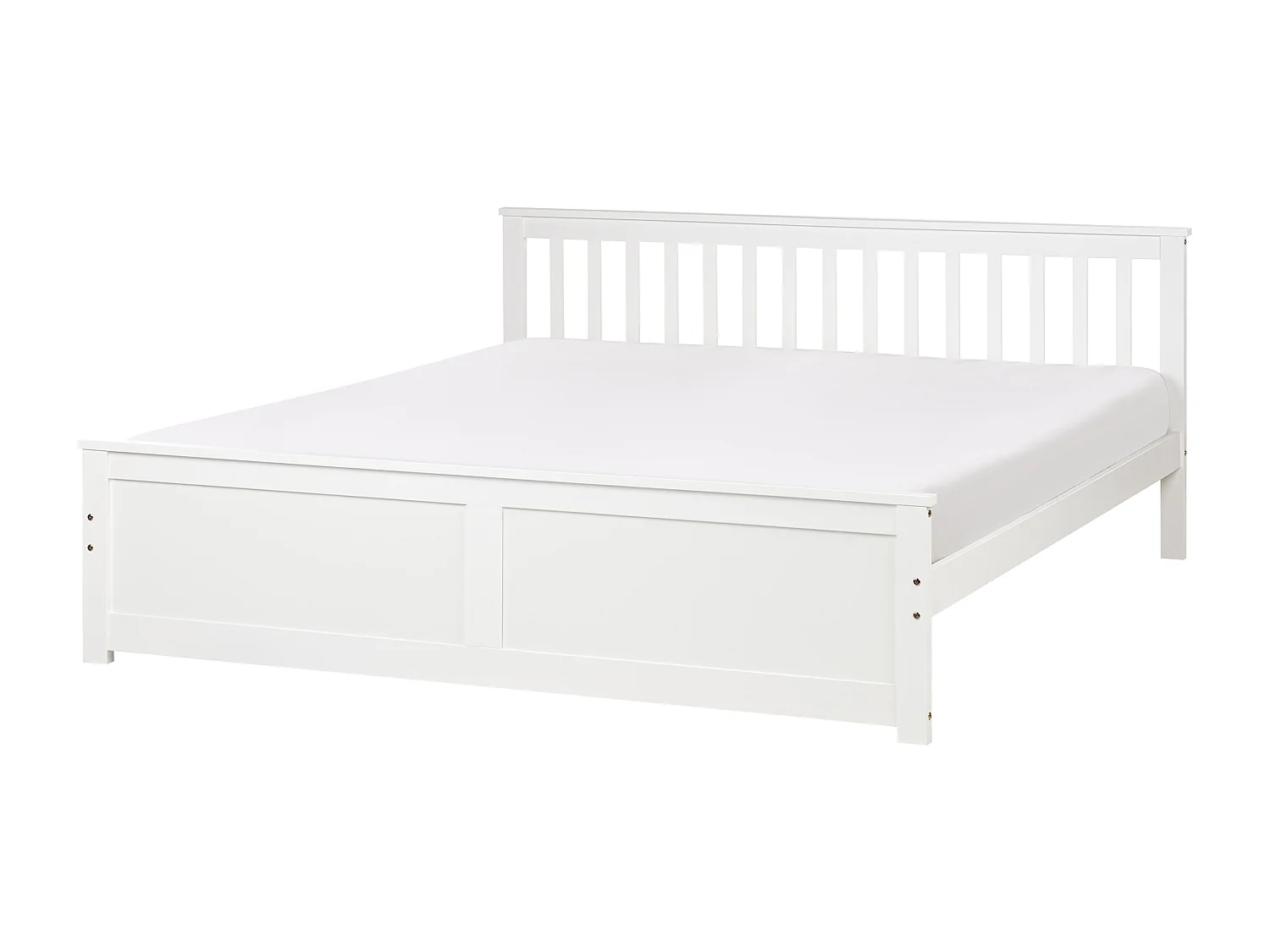 Lit avec sommier Bois de pin OLENDON 180 x 200 cm Blanc