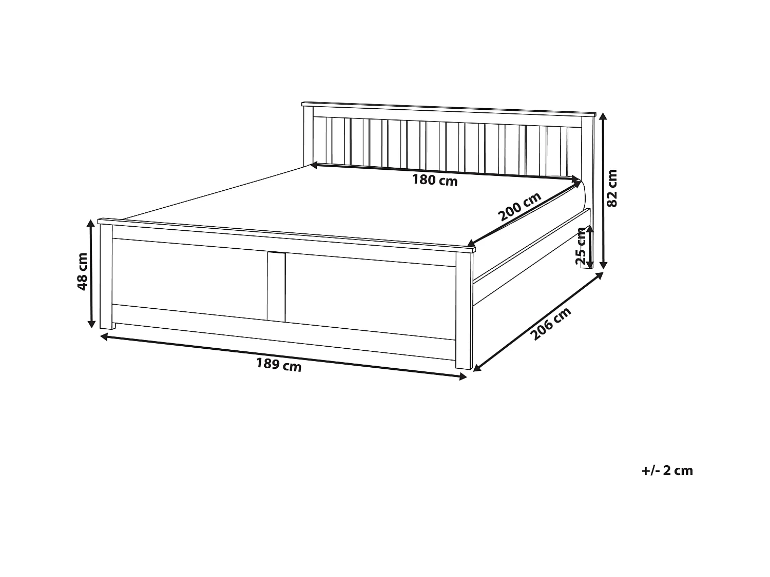Lit avec sommier Bois de pin OLENDON 180 x 200 cm Blanc