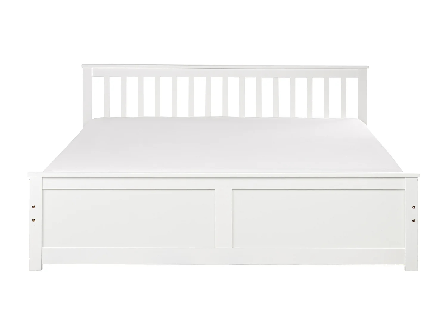 Lit avec sommier Bois de pin OLENDON 180 x 200 cm Blanc