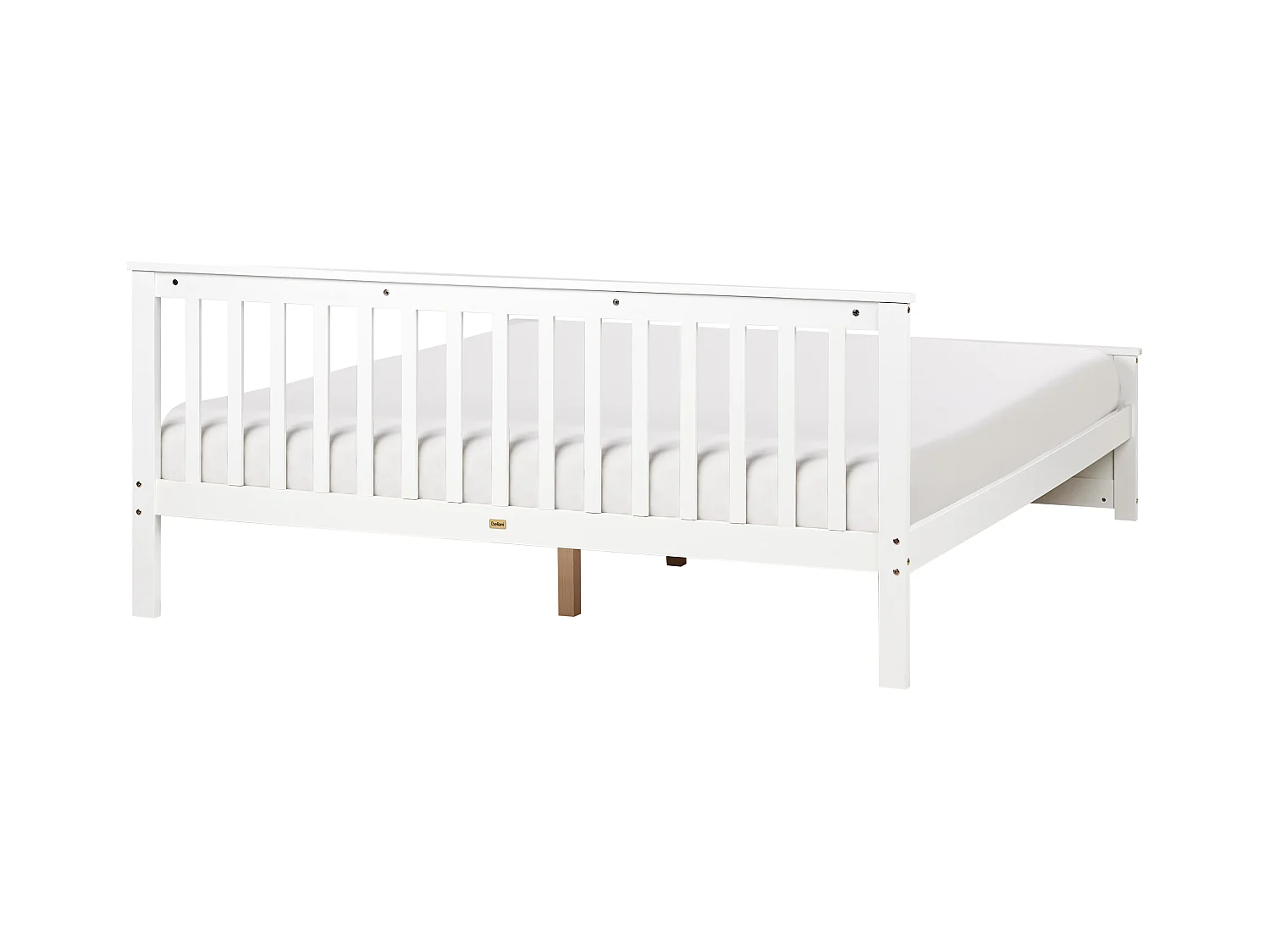 Lit avec sommier Bois de pin OLENDON 180 x 200 cm Blanc