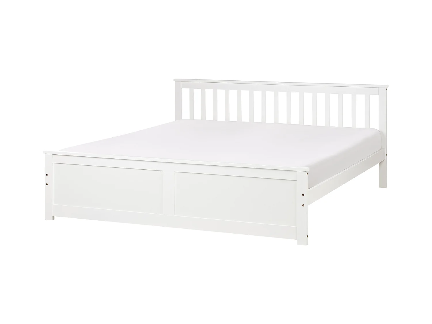 Bett mit Lattenrost Kiefernholz OLENDON 180 x 200 cm Weiss