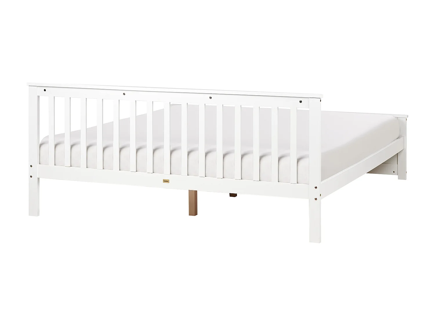 Cama Madera de pino OLENDON 180 x 200 cm Blanco