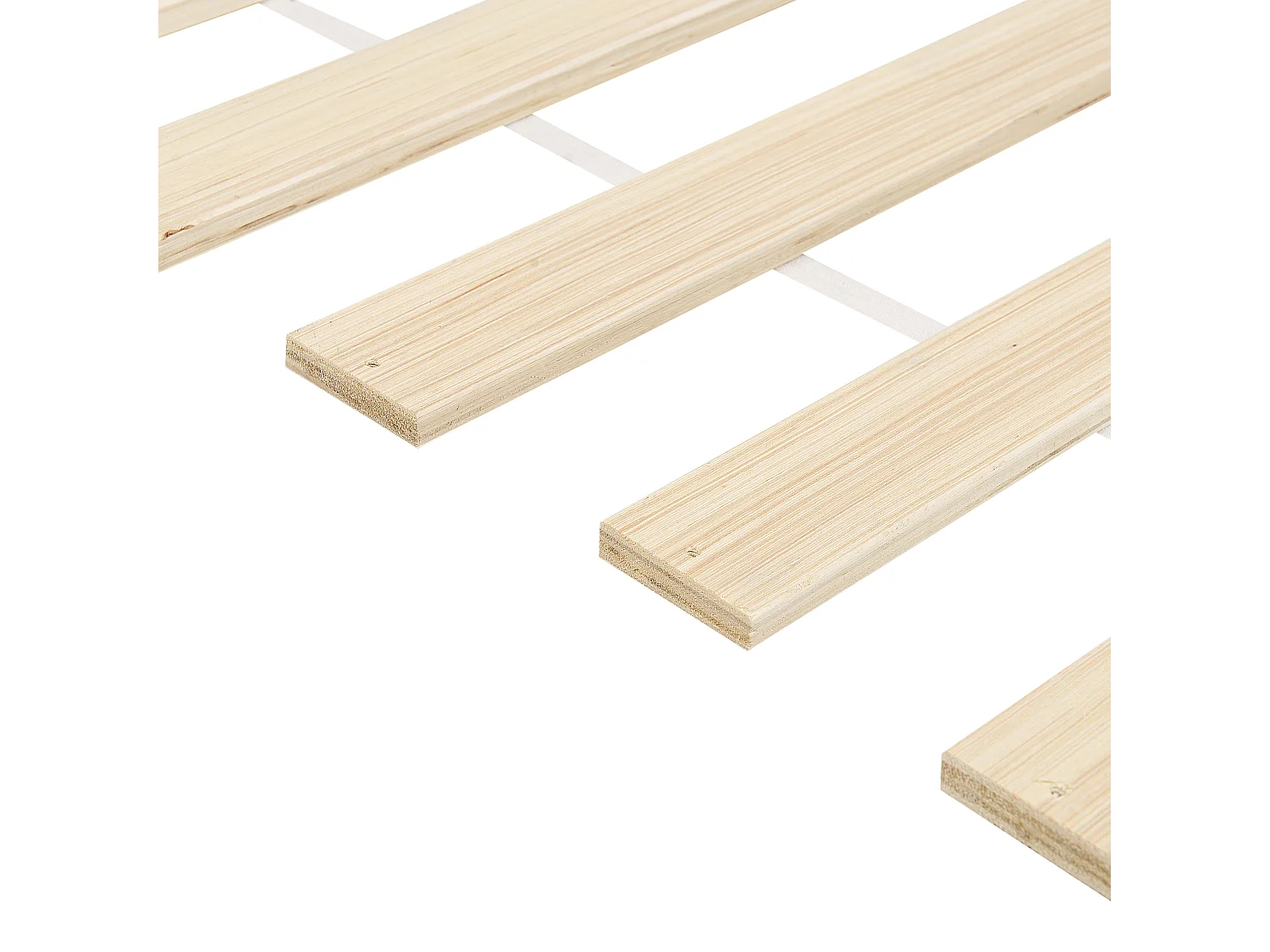 Bett mit Lattenrost Kiefernholz OLENDON 180 x 200 cm Weiss