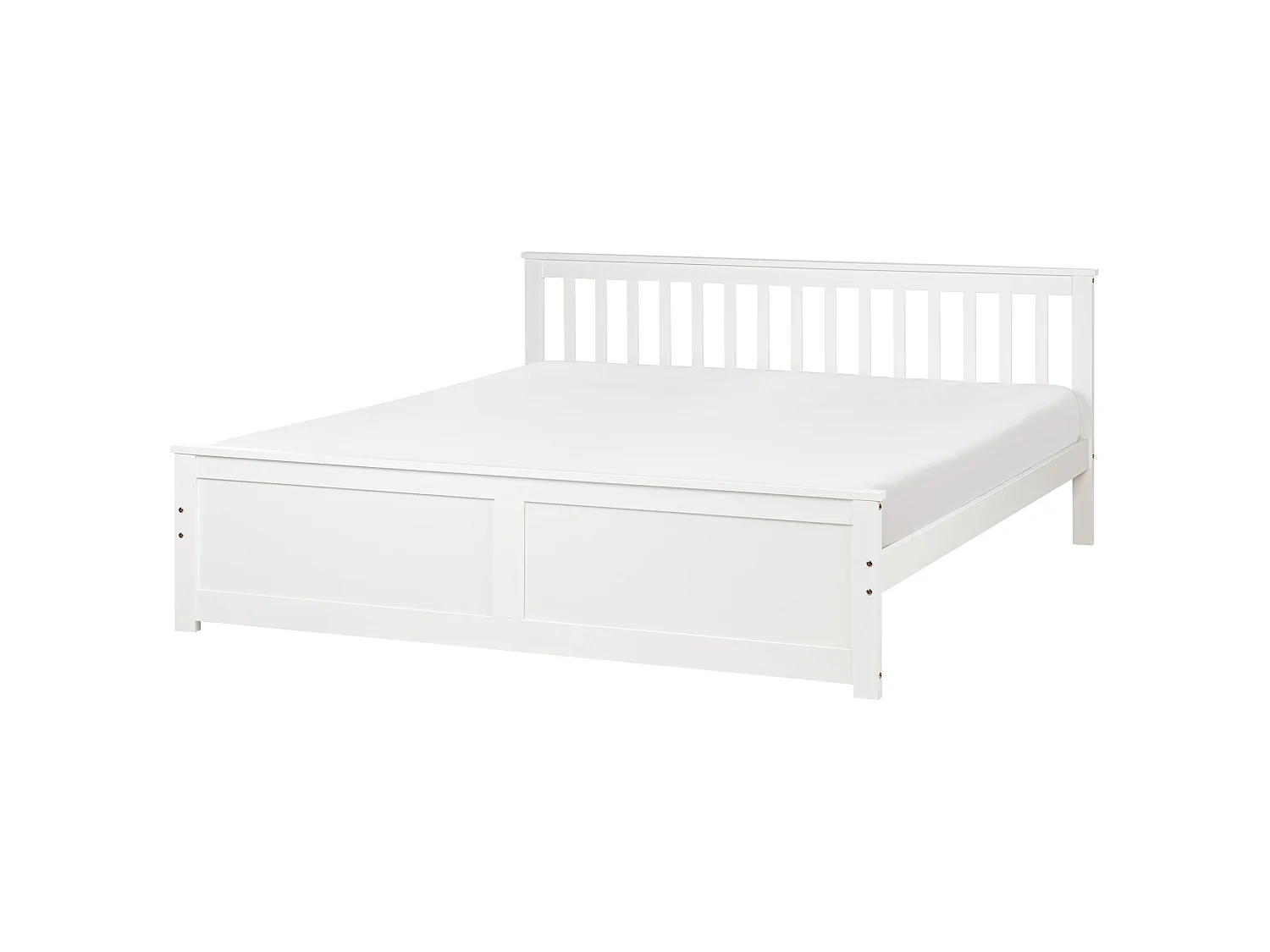 Bed Pine Wood OLENDON 180 x 200 cm (EU Super King) White