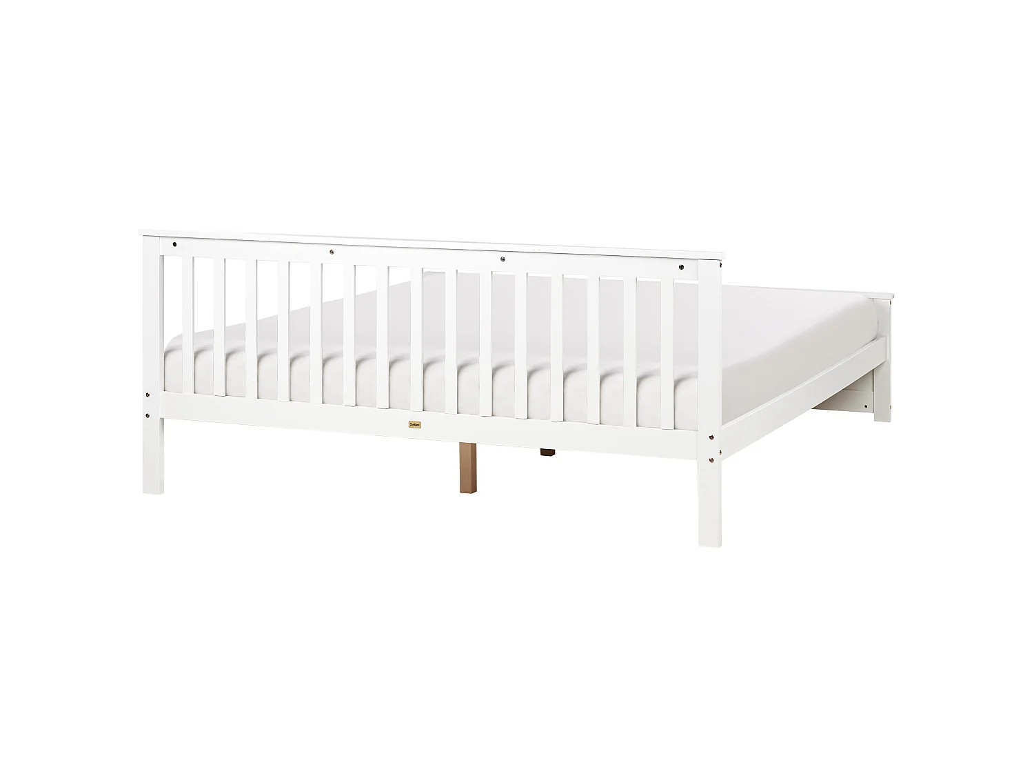 Bed Pine Wood OLENDON 180 x 200 cm (EU Super King) White