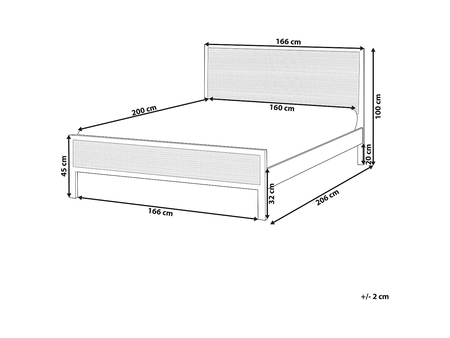 Lit avec sommier Bois de pin SALERNAS 160 x 200 cm Noir