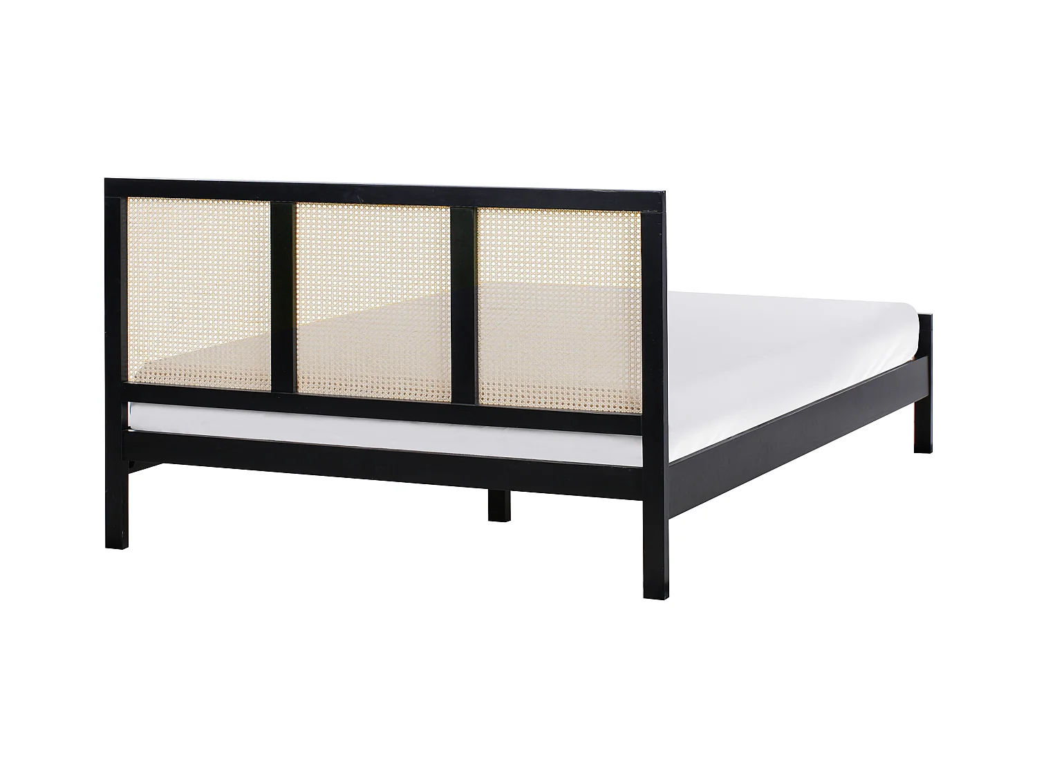 Lit avec sommier Bois de pin SALERNAS 160 x 200 cm Noir